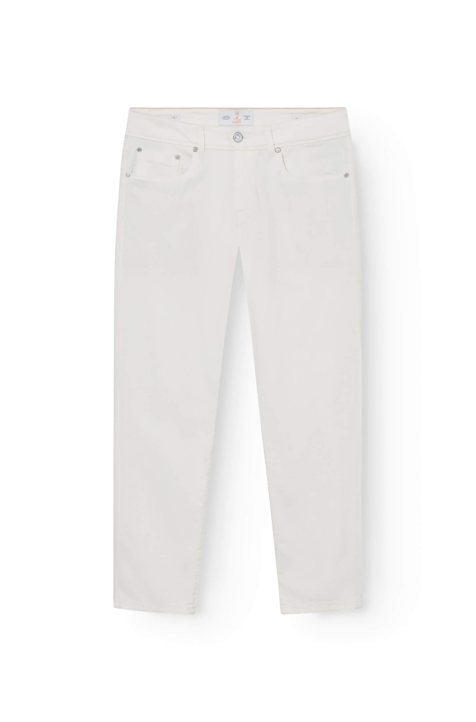 slim jeans in white cotton and flax for men