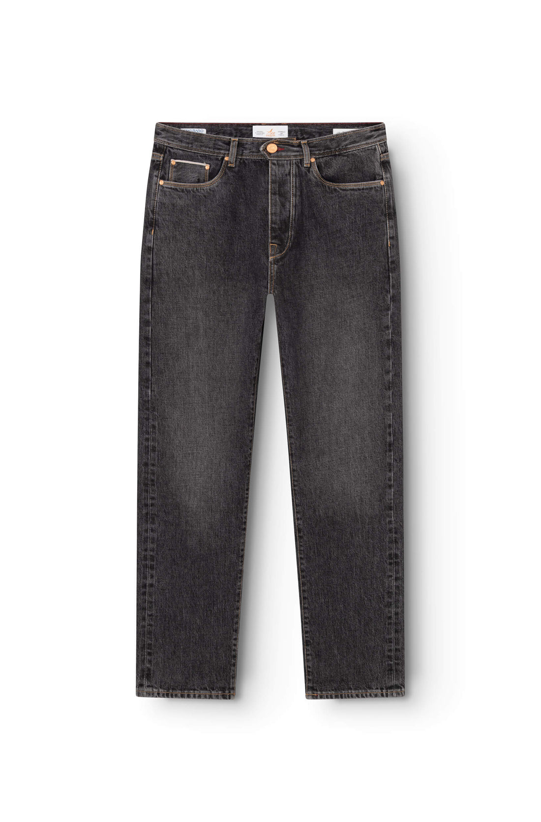 Jean droit homme selvedge Kurabo gris foncé, vue de face — AD 53 Selvedge Ace Denim Paris