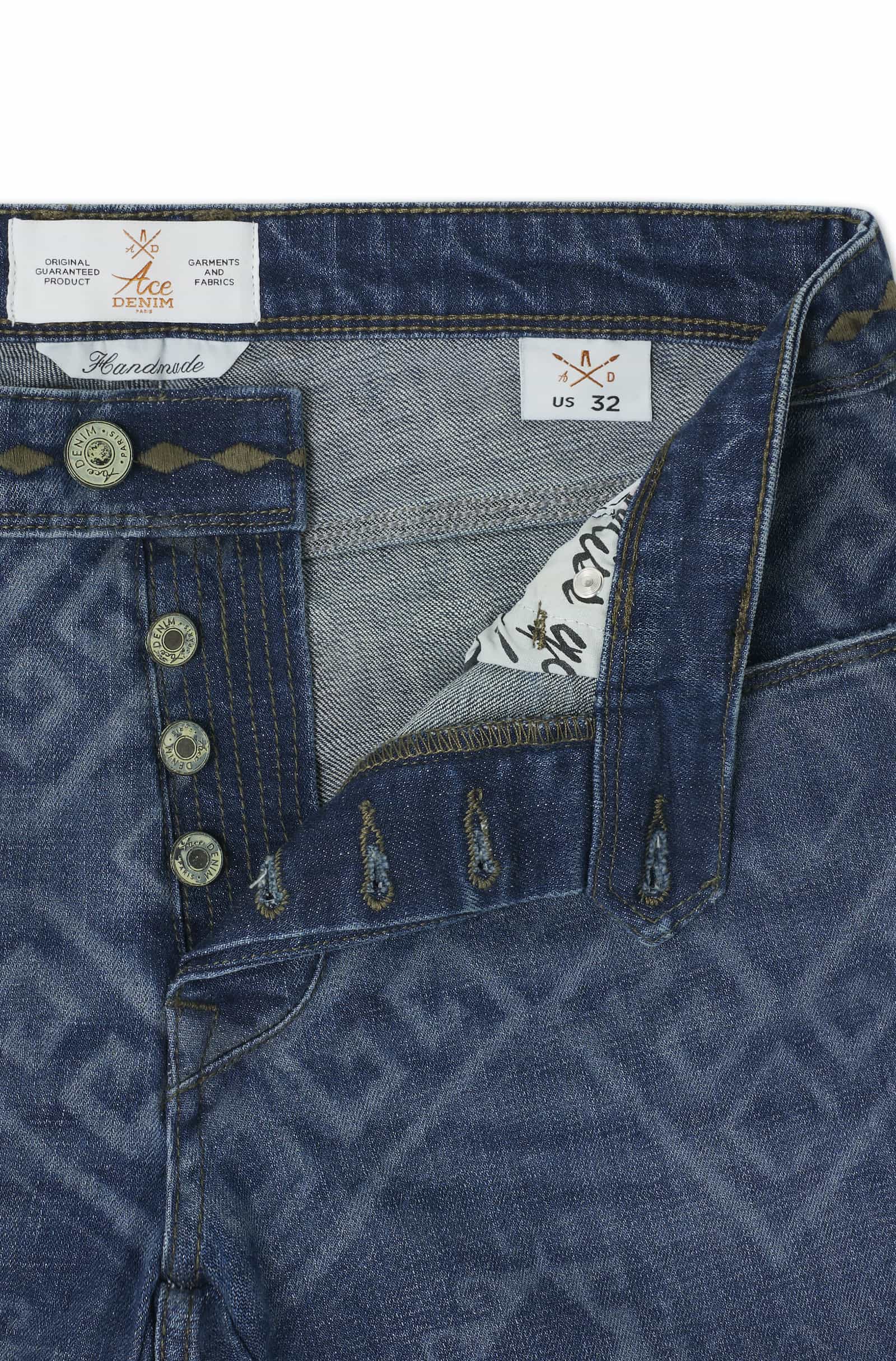 Jeans slim homme laser ethnique - Ace Denim Paris