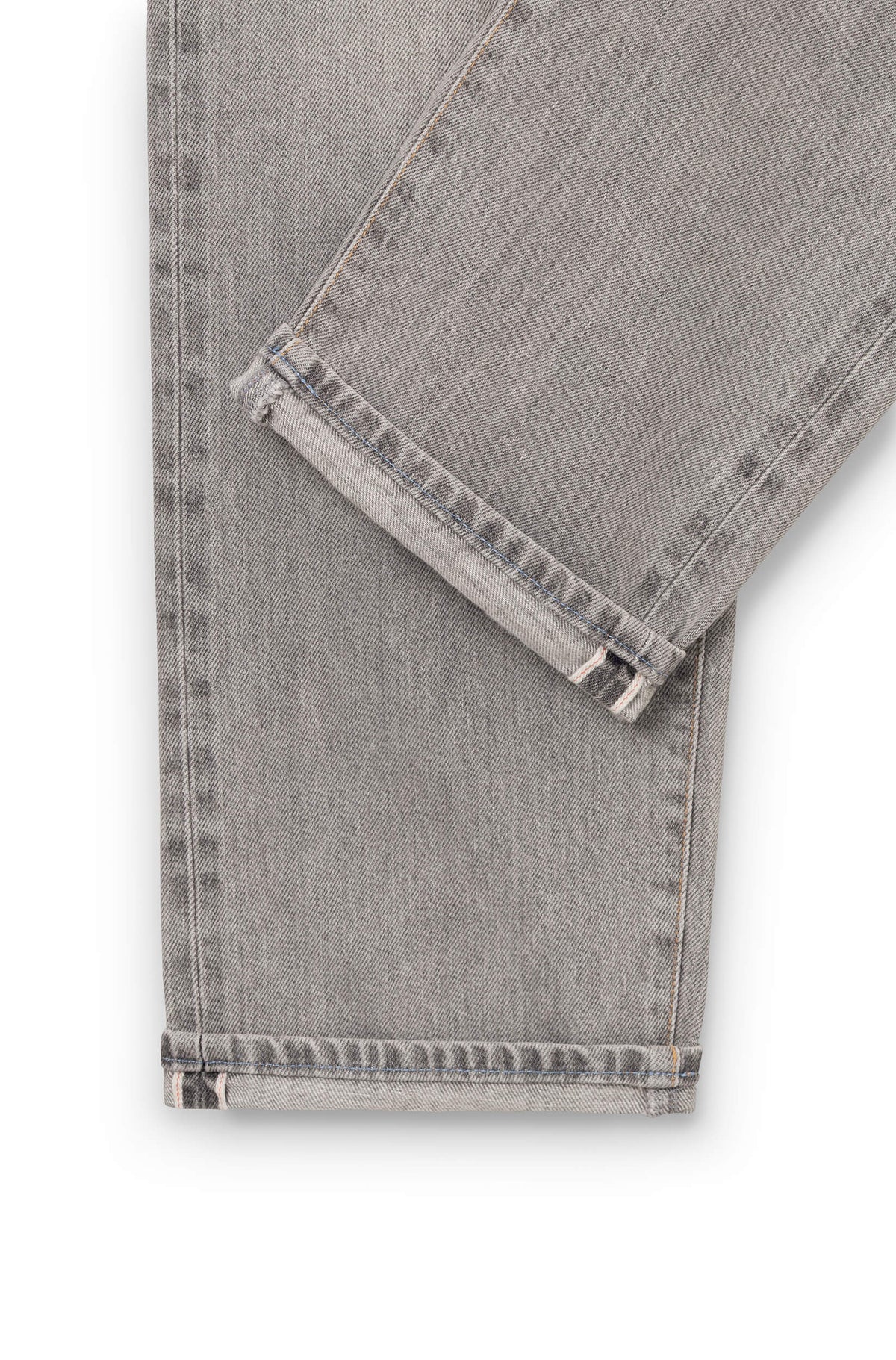 Détail lisière selvedge jean droit gris clair Kurabo — AD 53 Selvedge Ace Denim Paris