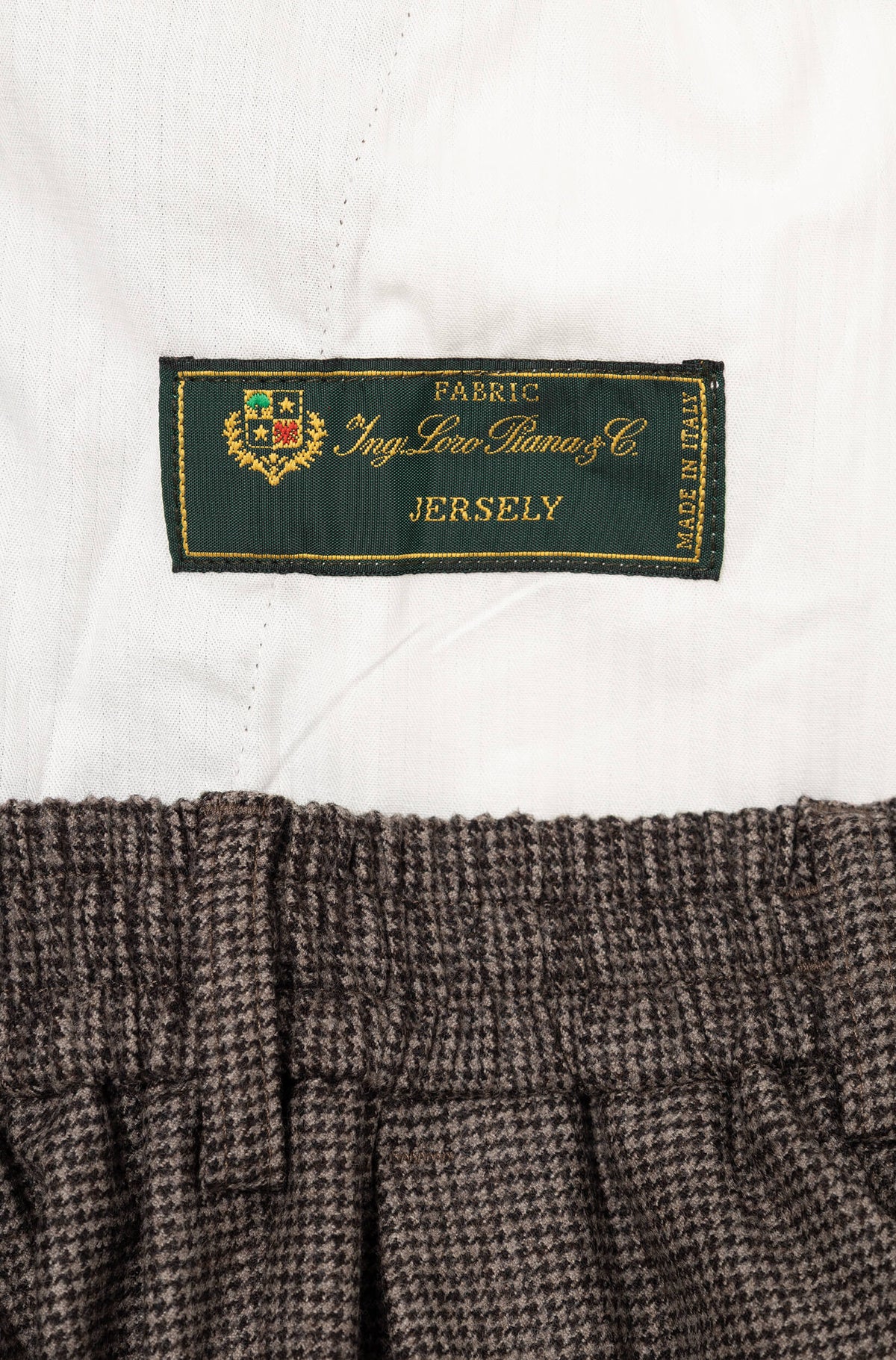 AD 47 - Straight-Leg Pleated Trousers in Brown Houndstooth Merino Wool