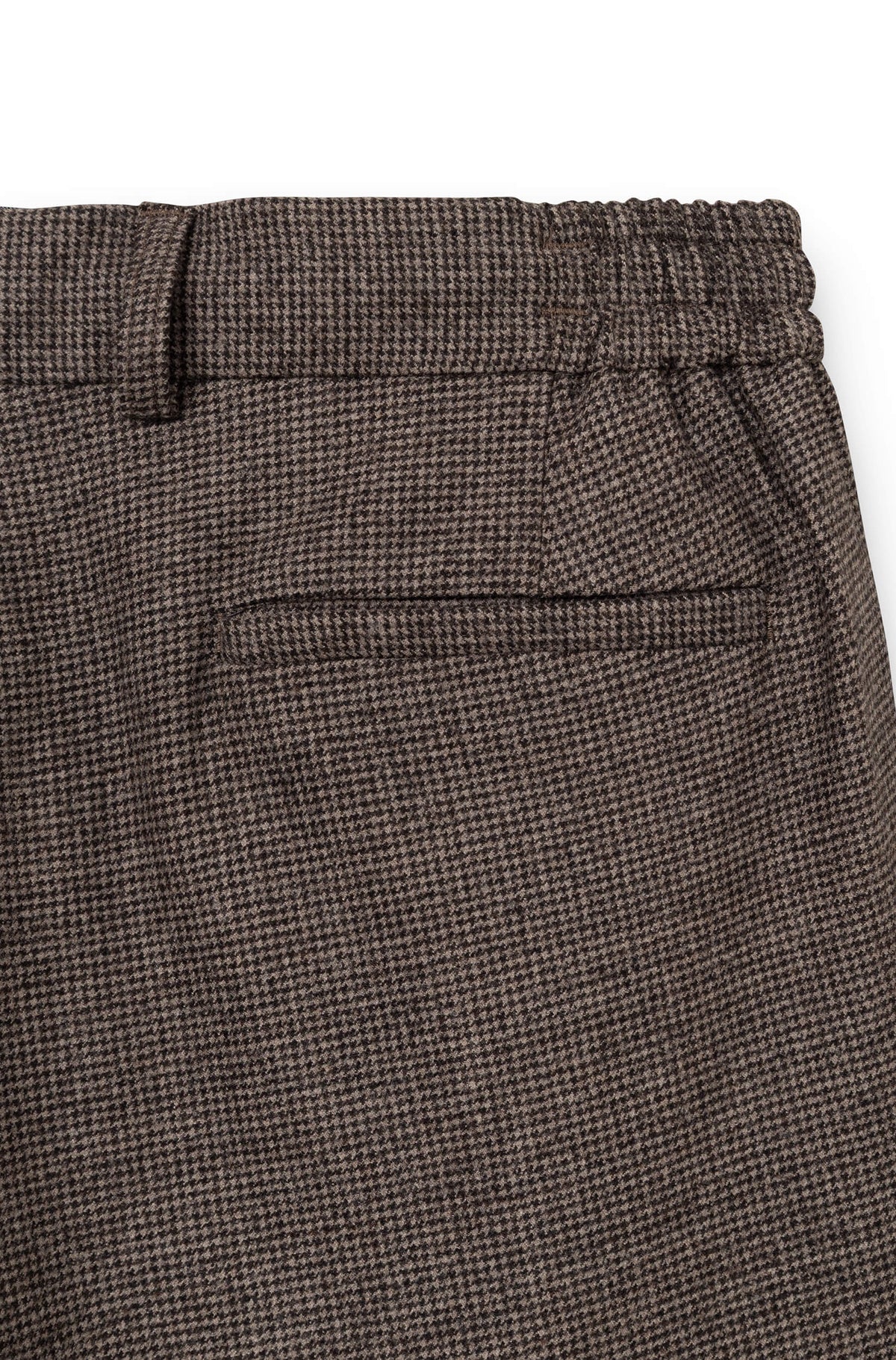 AD 47 - Straight-Leg Pleated Trousers in Brown Houndstooth Merino Wool