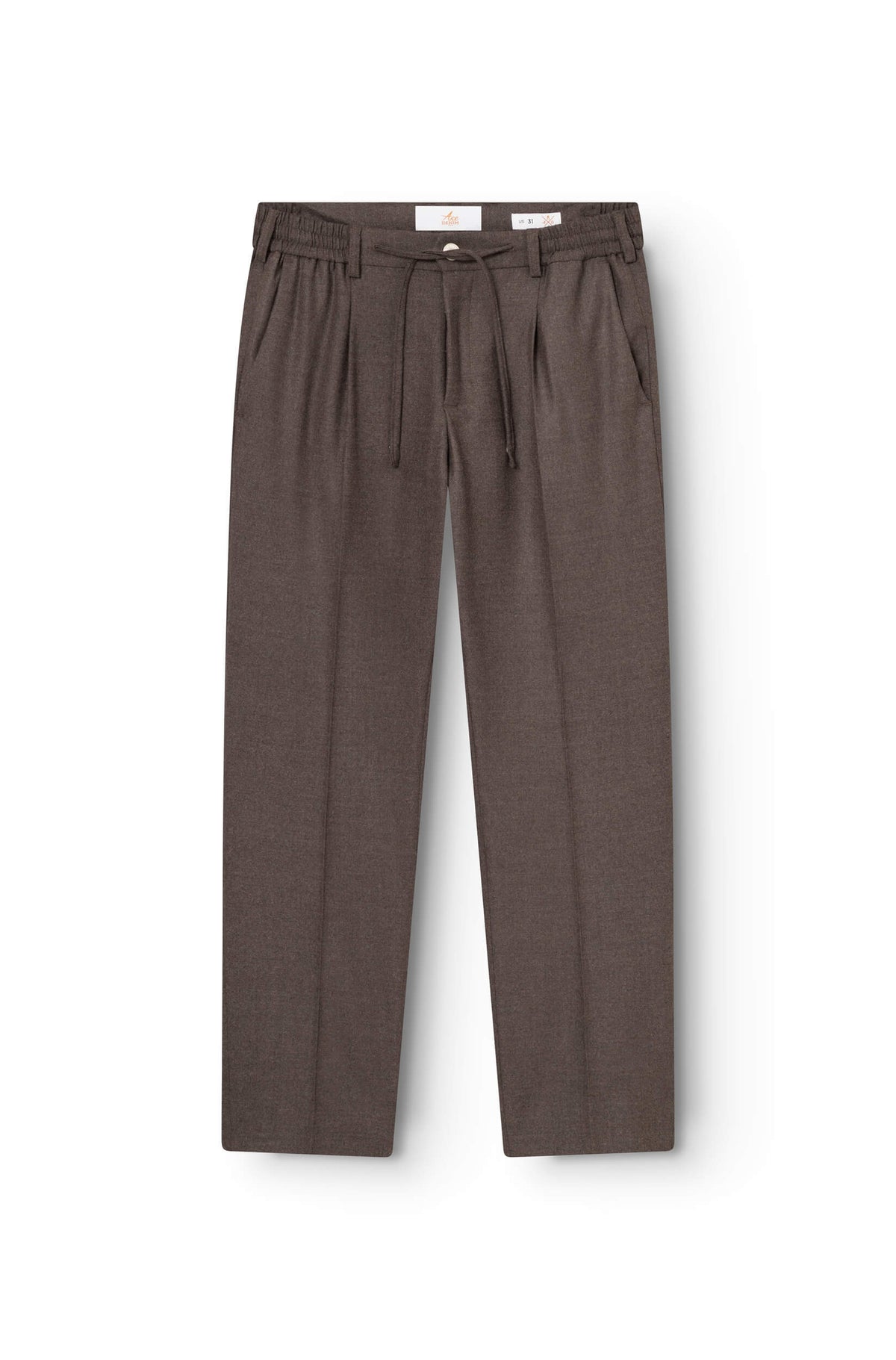 AD 47 - Straight-Leg Pleated Trousers in Brown Merino Wool
