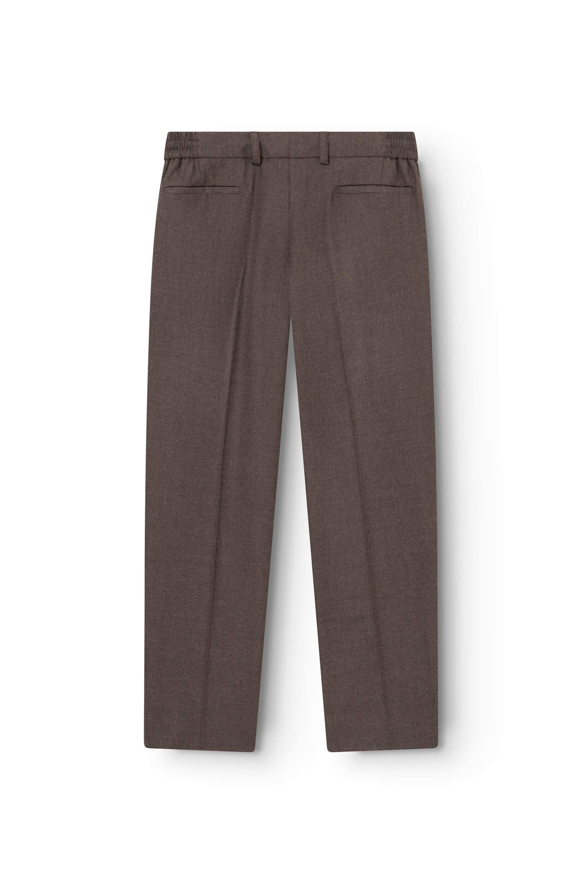 AD 47 - Straight-Leg Pleated Trousers in Brown Merino Wool