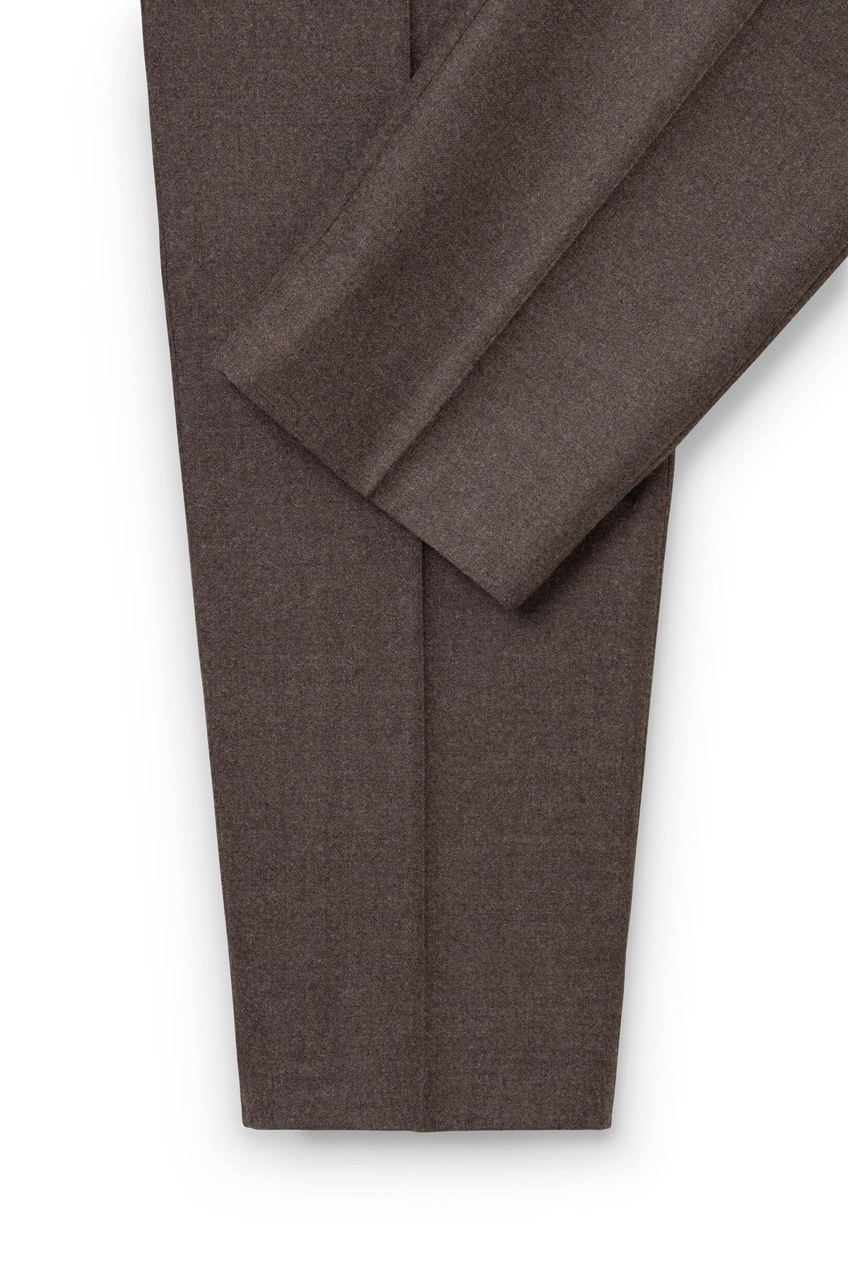 AD 47 - Straight-Leg Pleated Trousers in Brown Merino Wool