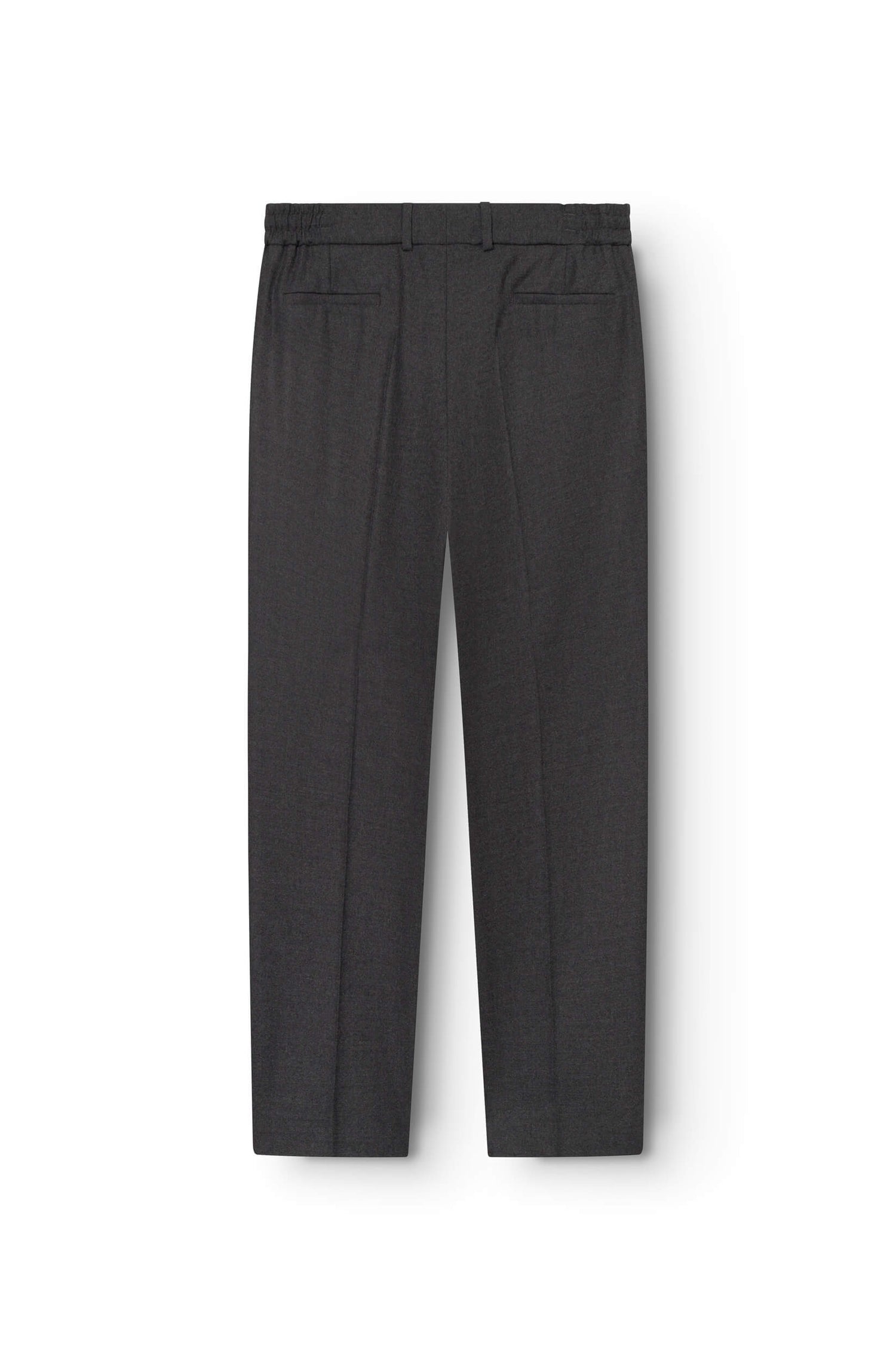 AD 47 - Straight-Leg Pleated Trousers in Anthracite Merino Wool