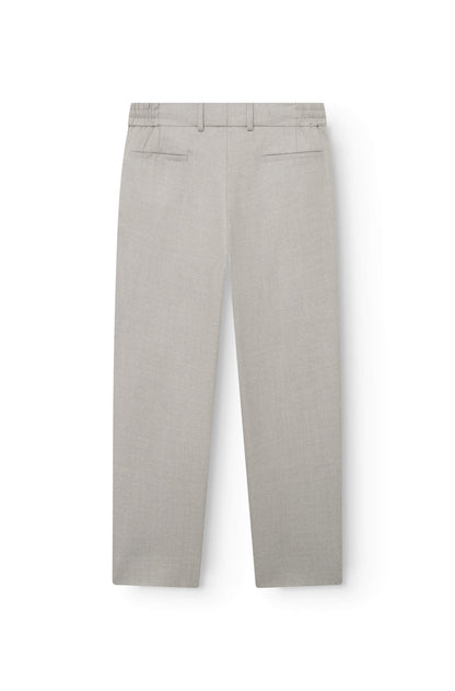 Light gray trousers seen from behind