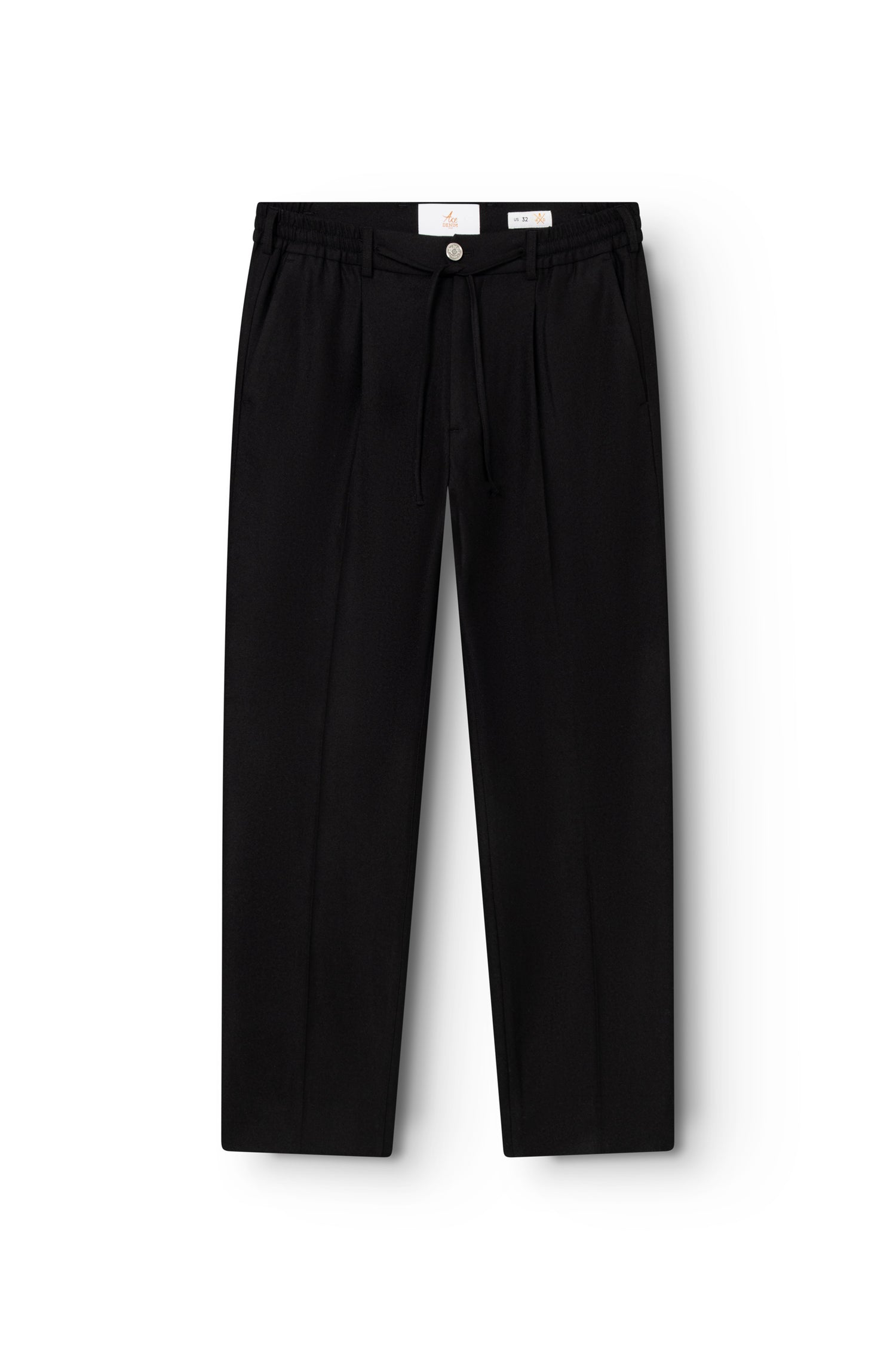 AD 47 - Straight-Leg Pleated Trousers in Black Merino Wool