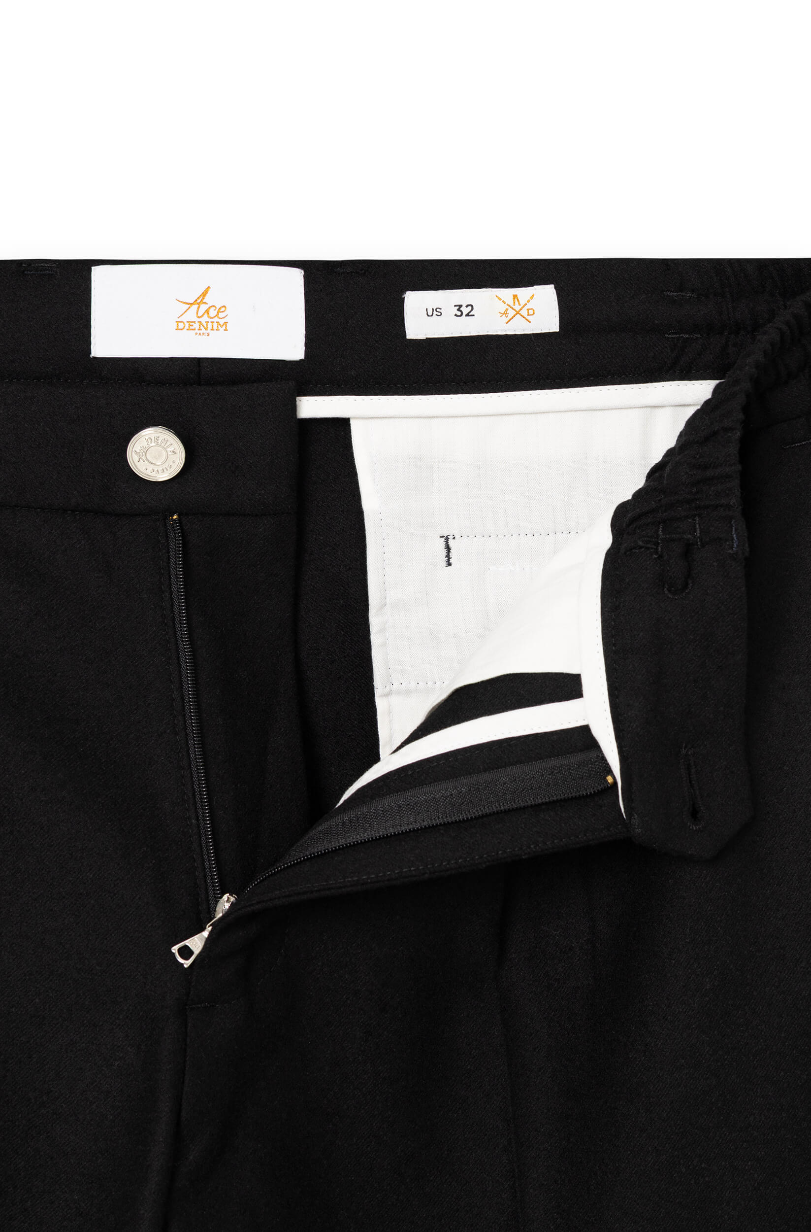 AD 47 - Straight-Leg Pleated Trousers in Black Merino Wool