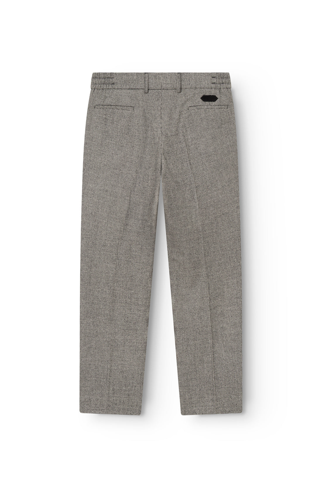AD 47 - Straight-Leg Pleated Trousers in White Houndstooth Merino Wool