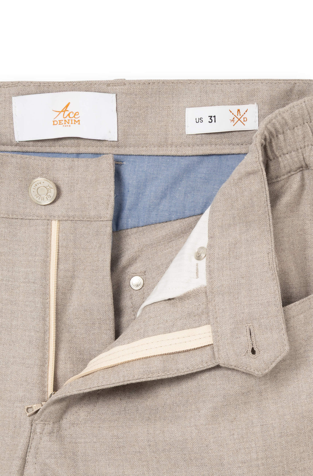 AD 45 - Beige Wool Flannel Trousers