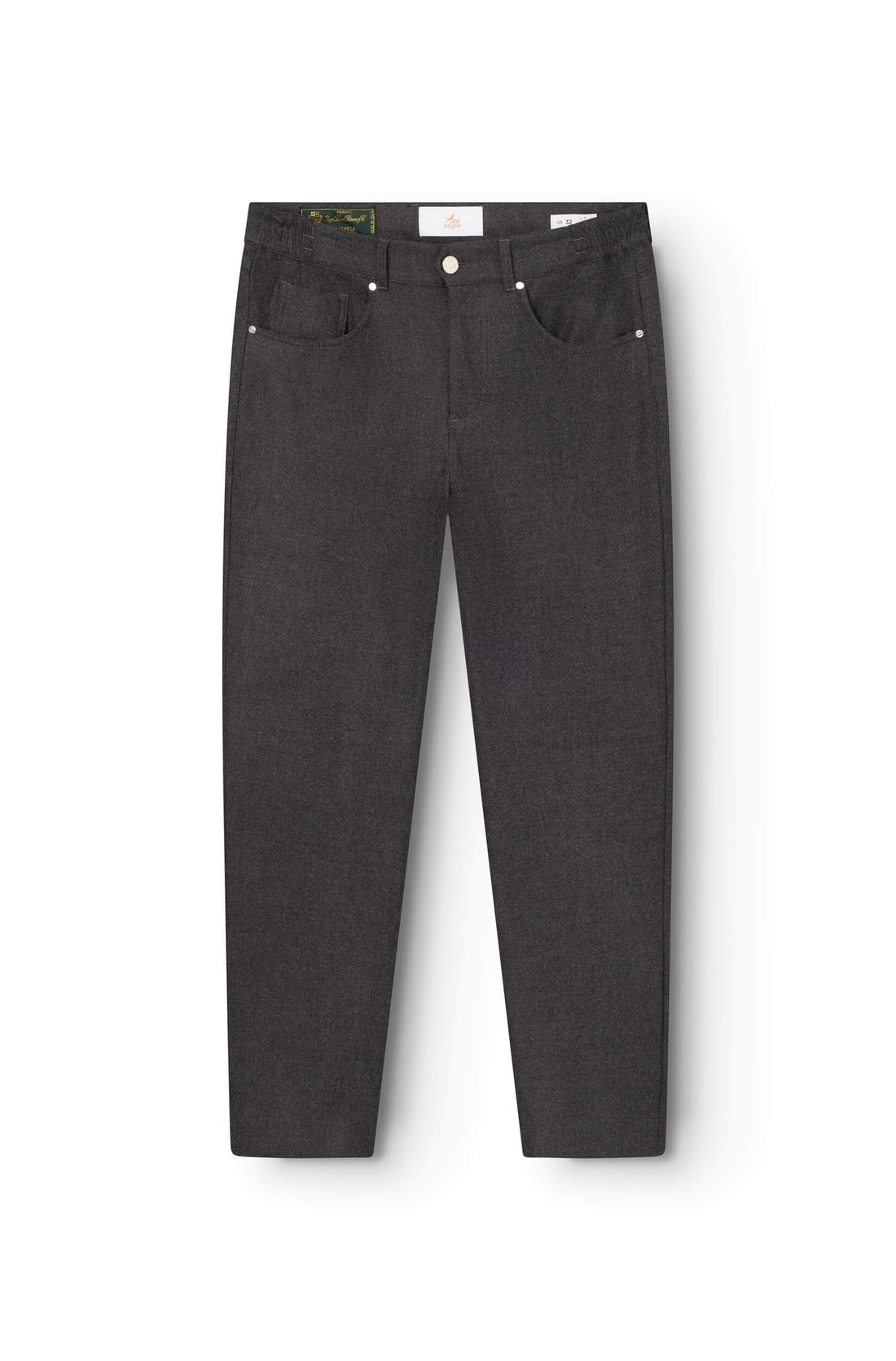 AD 45 - Pantalon en Flanelle de Laine Gris Anthracite