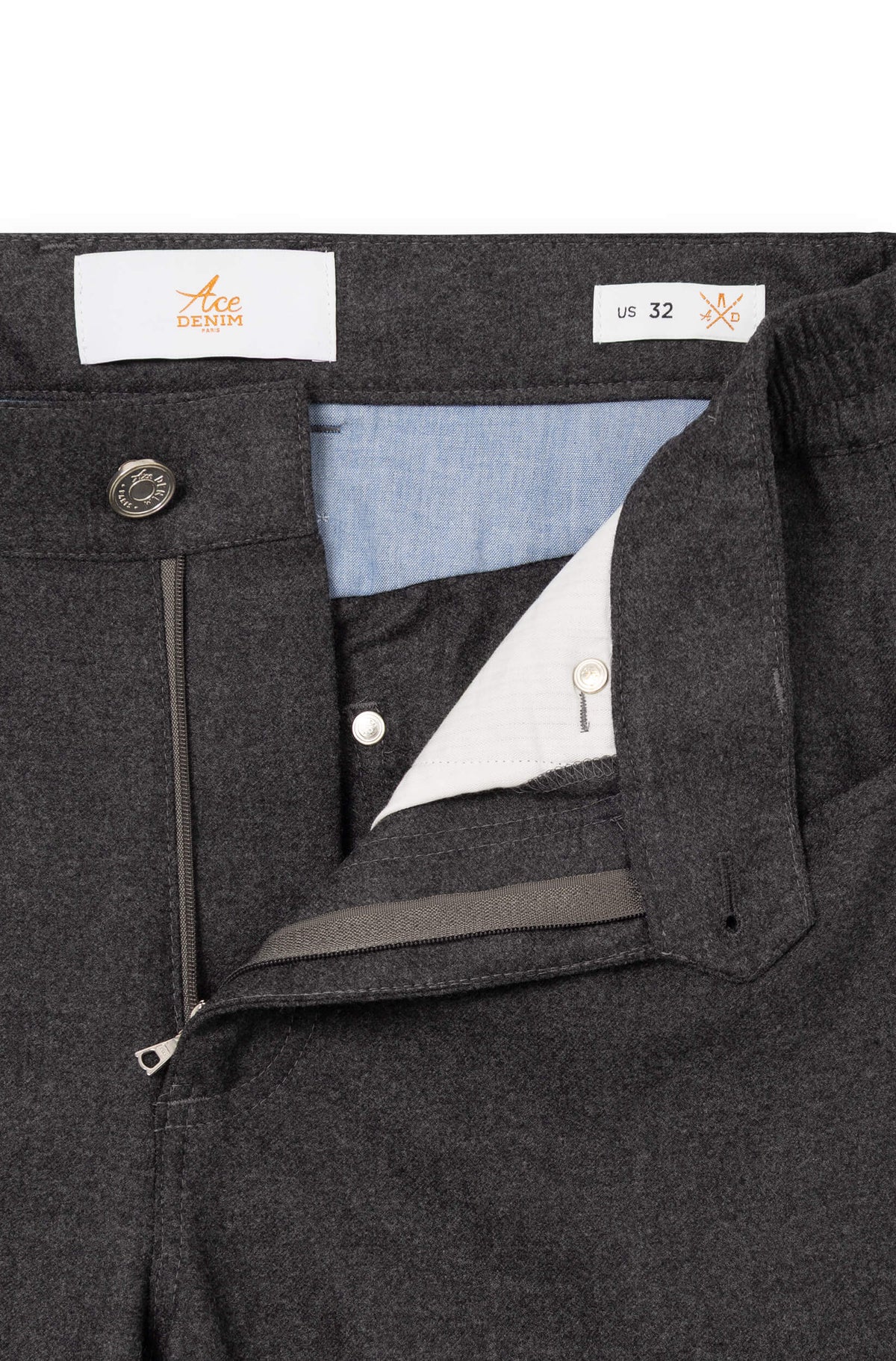AD 45 - Dark Grey Wool Flannel Trousers