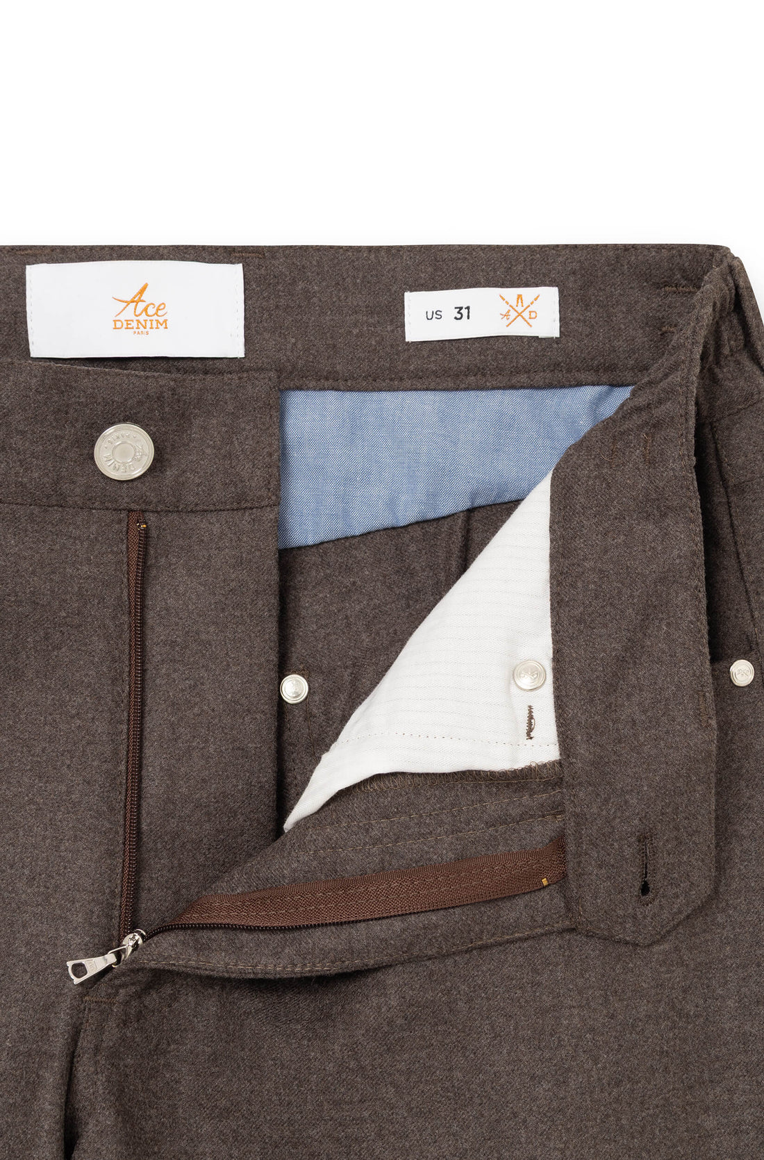 AD 45 - Brown Wool Flannel Trousers