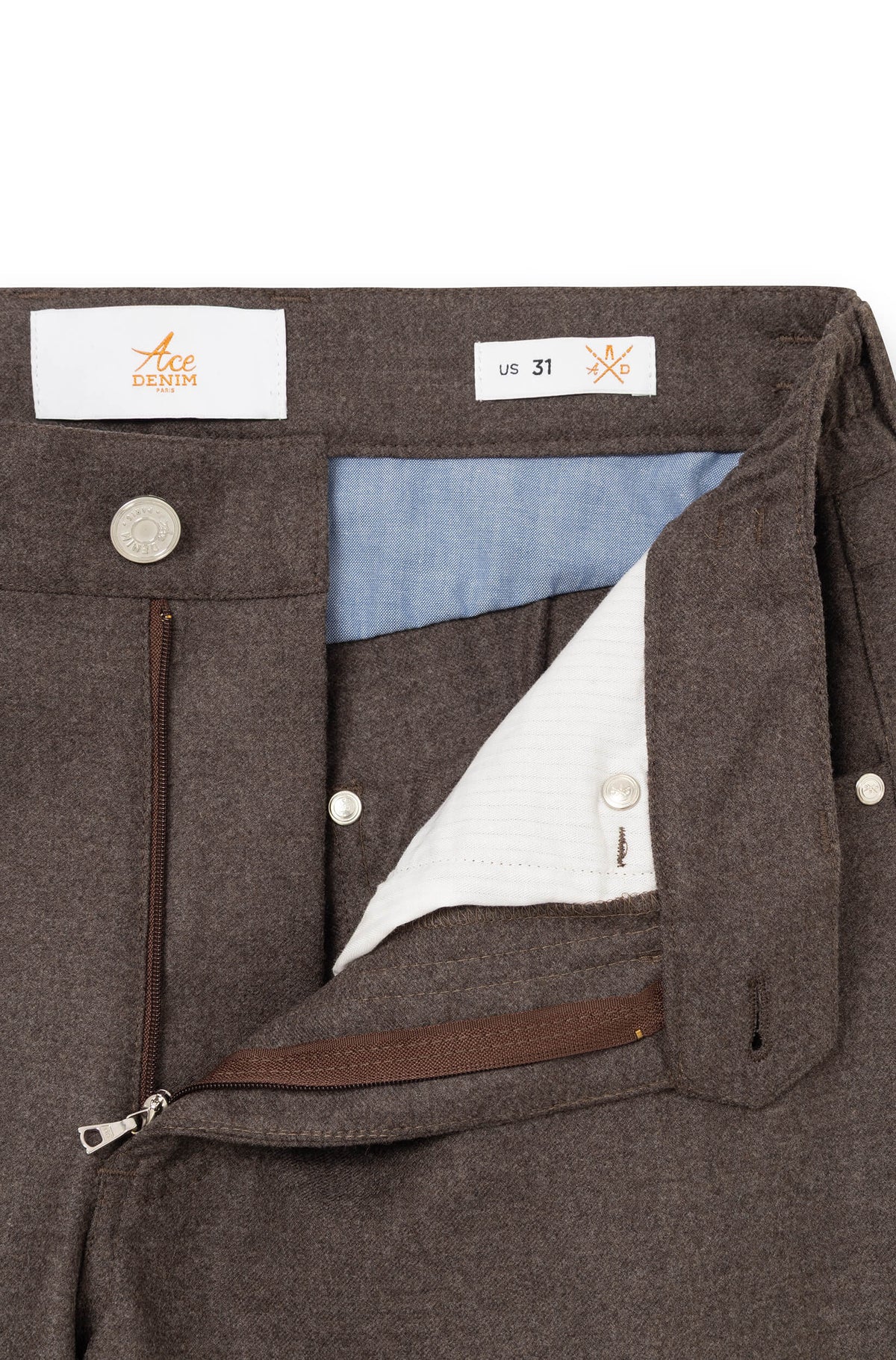 AD 45 - Brown Wool Flannel Trousers