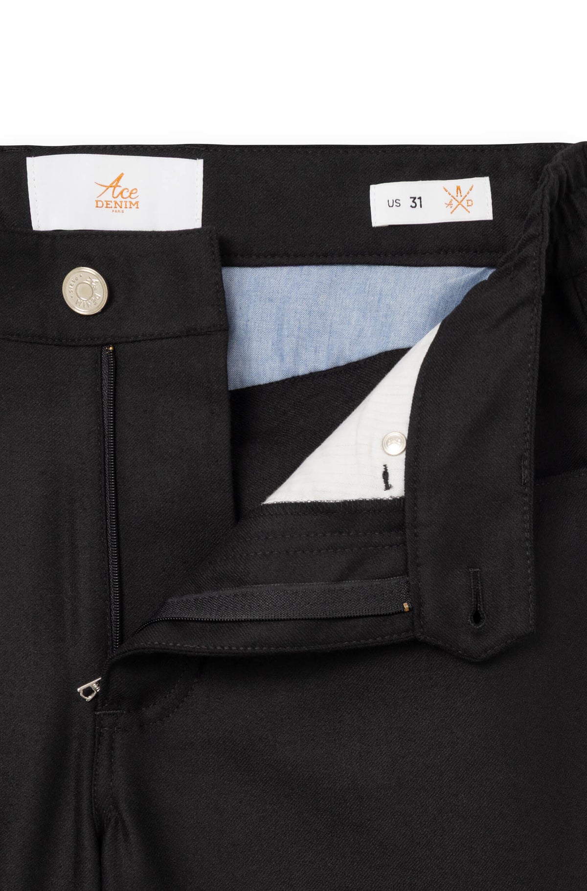 AD 45 - Black Wool Flannel Trousers