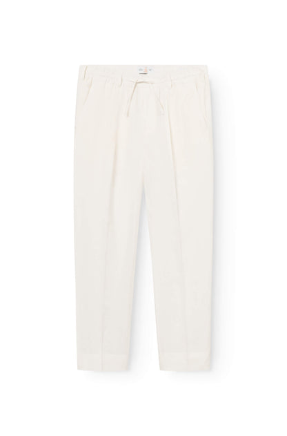 Pantalon jogging en lin blanc