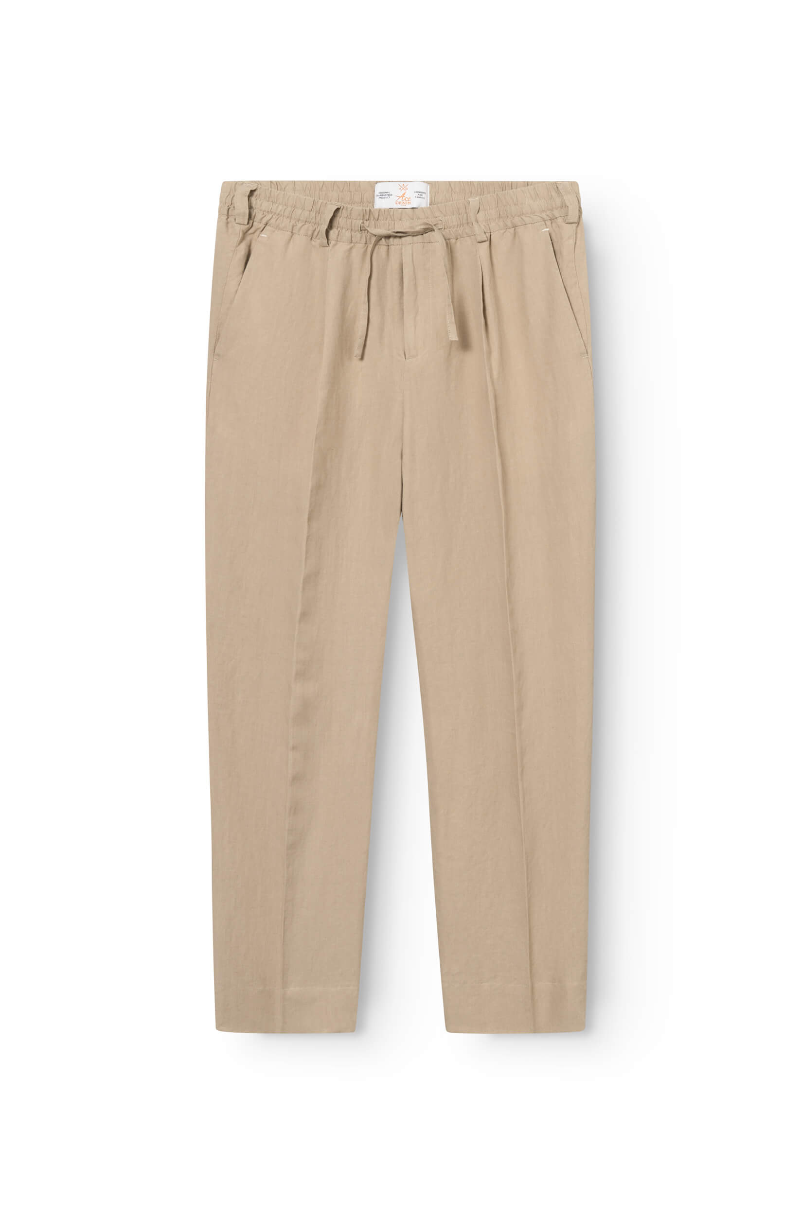Pantalon jogging en lin taupe