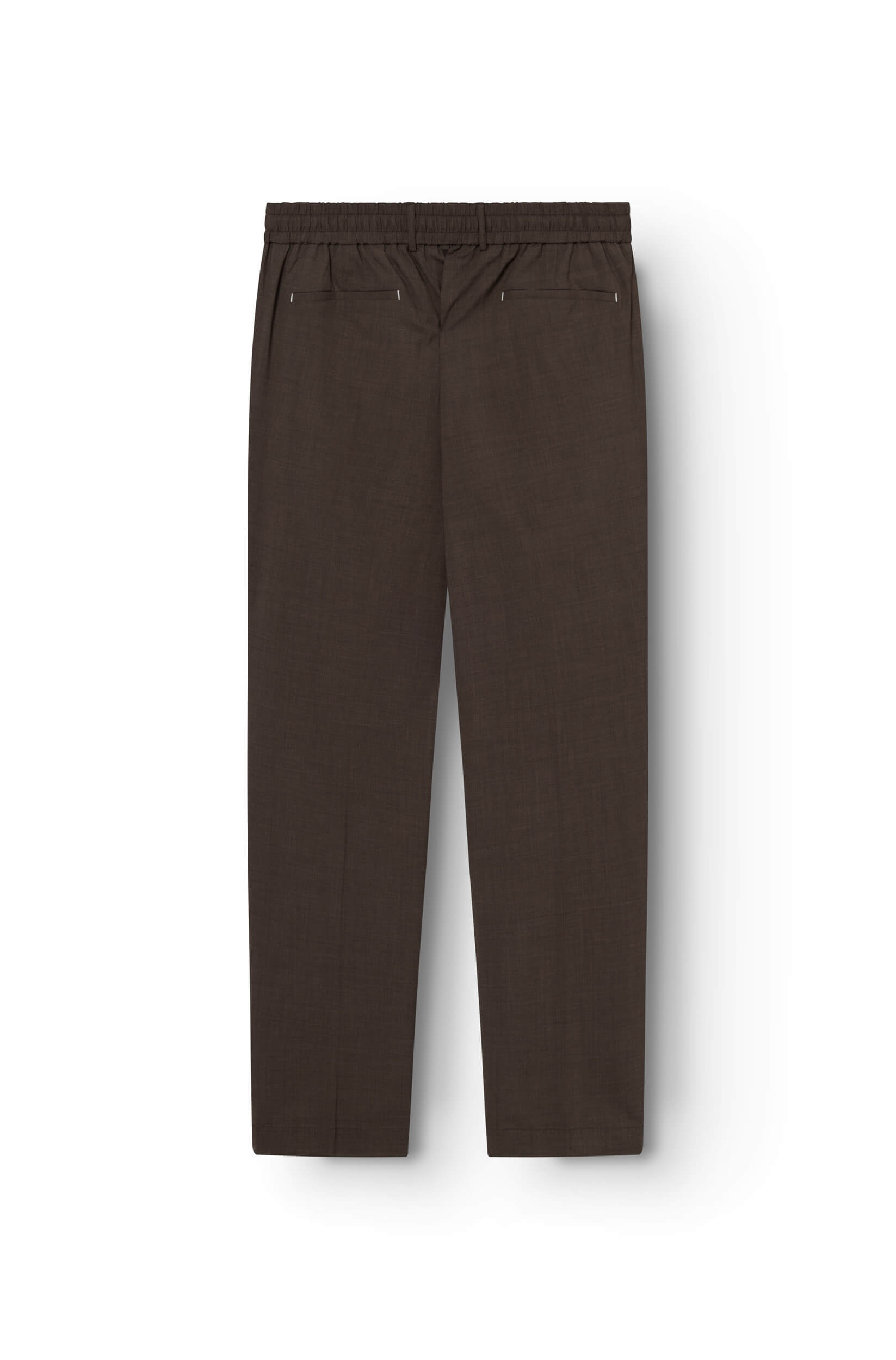 Ace Denim - back of straight wool trousers - Brown
