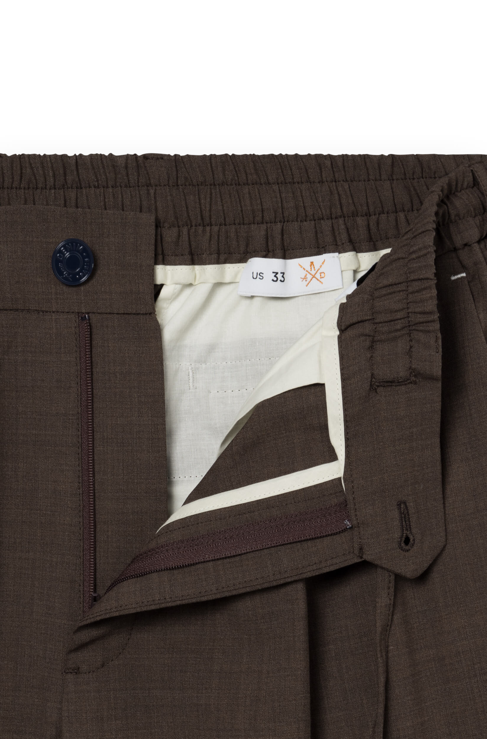 Ace Denim - Straight wool trousers in cool brown