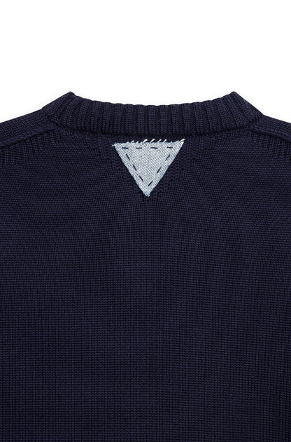 AD 199 - Round Neck Wool Sweater Navy