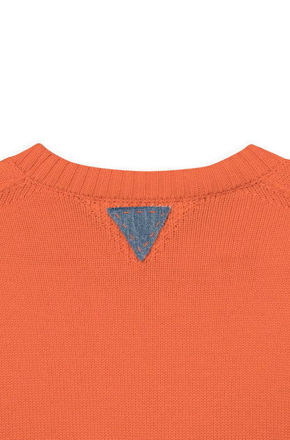 AD 199 - Pull à Col Rond en laine Orange