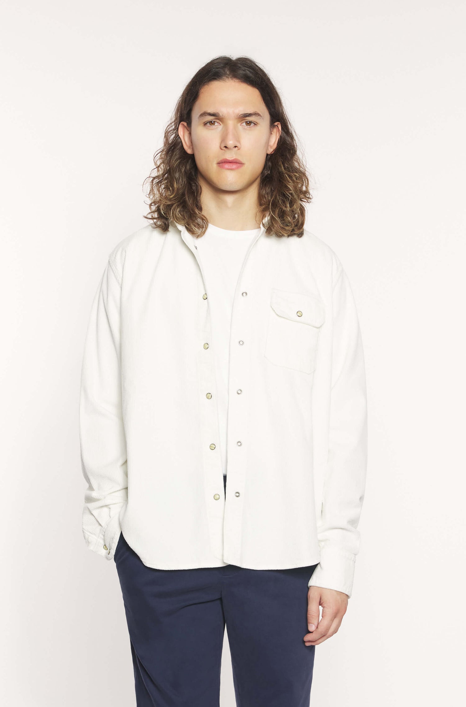 AD 89 - Surchemise en Velours Blanc Cassé
