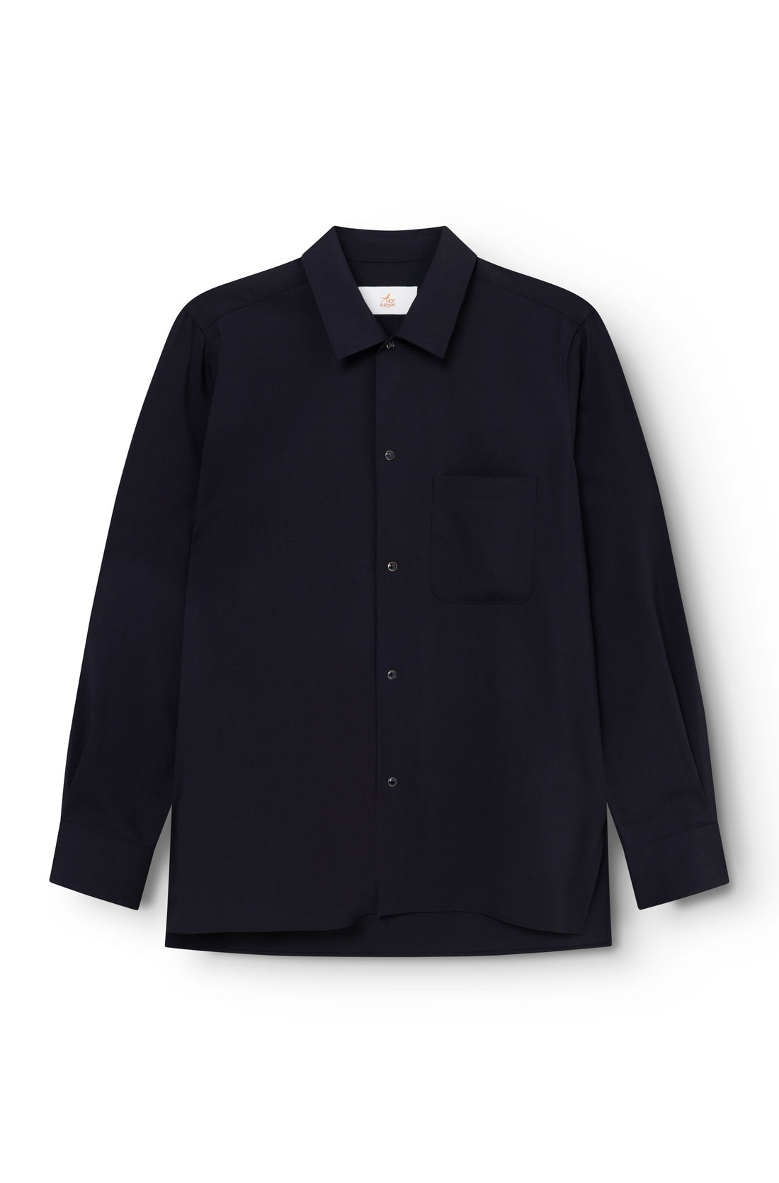 Herren-Overshirt aus Kaltwolle in Marine, Regular Fit, Vorderansicht — AD 82 Ace Denim Paris