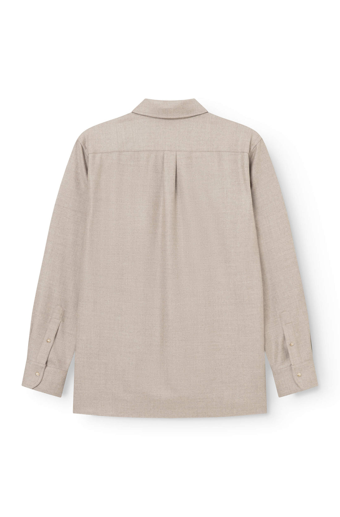 Surchemise en laine mérinos beige AD 82 vue dos — Ace Denim Paris
