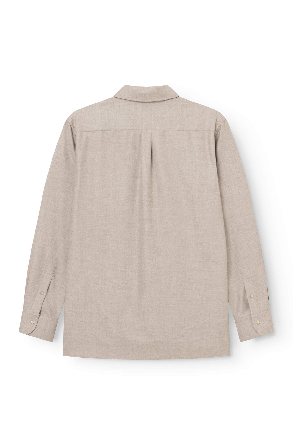 Surchemise en laine mérinos beige AD 82 vue dos — Ace Denim Paris