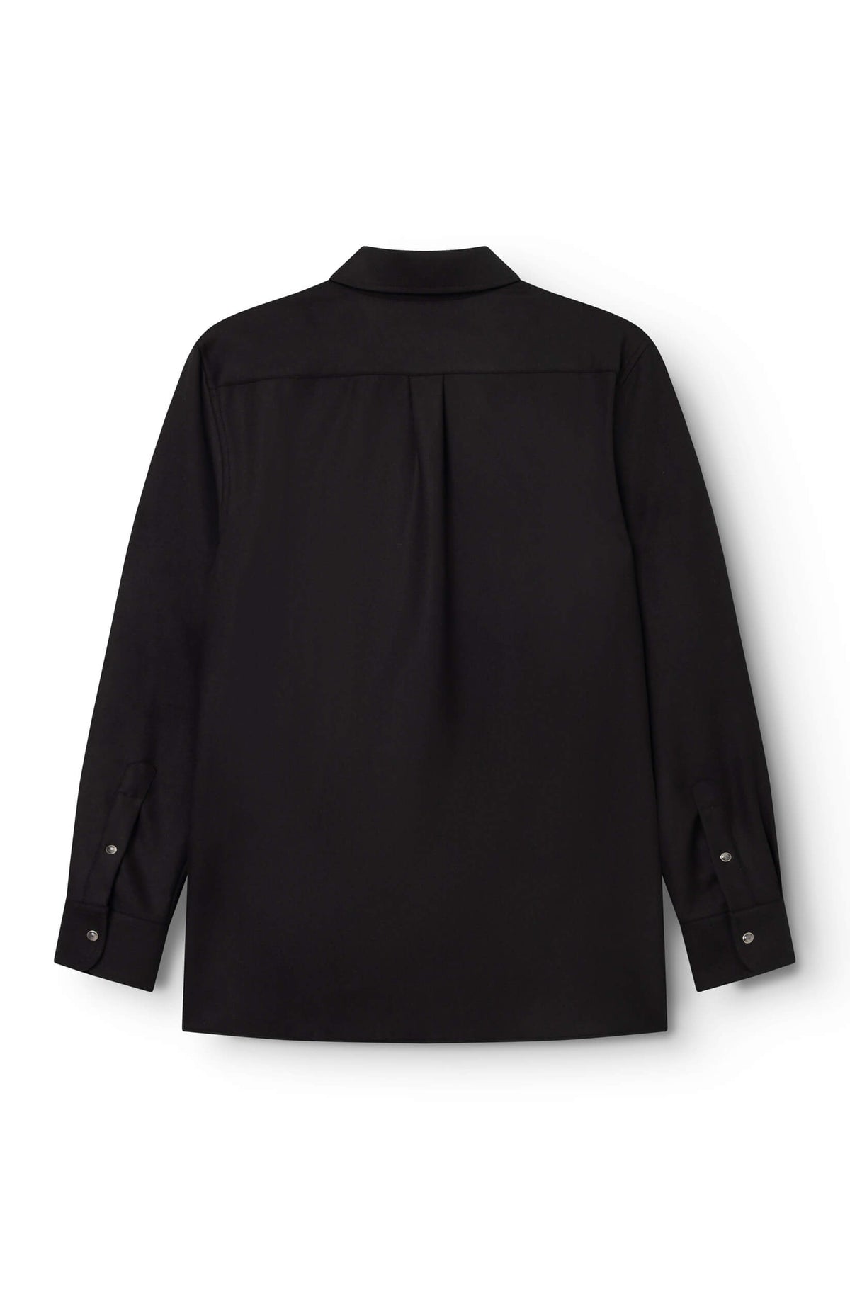 Surchemise en laine mérinos noir AD 82 vue dos — Ace Denim Paris