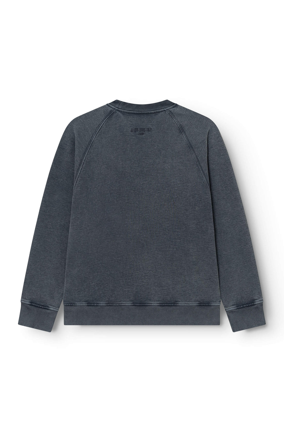 Marine Chiné jersey sweatshirt back view, tone-on-tone Ace Denim Paris embroidered logo — Ace Denim Paris