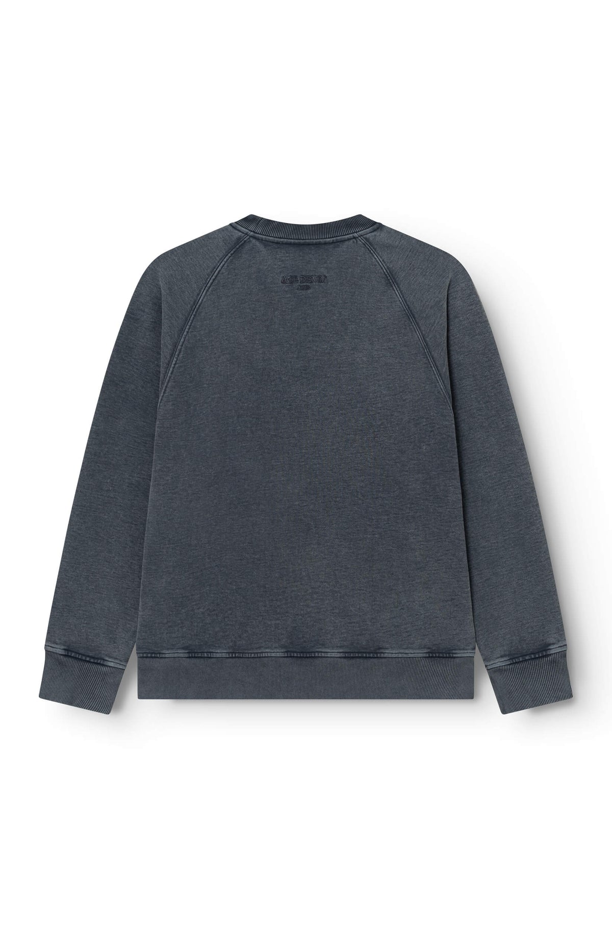 Marine Chiné jersey sweatshirt back view, tone-on-tone Ace Denim Paris embroidered logo — Ace Denim Paris