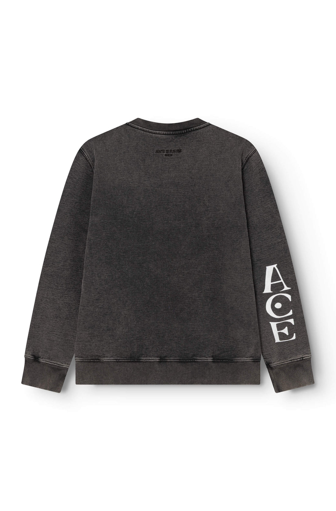 Sweat jersey Ace Noir vue dos logo ACE manche — Ace Denim Paris