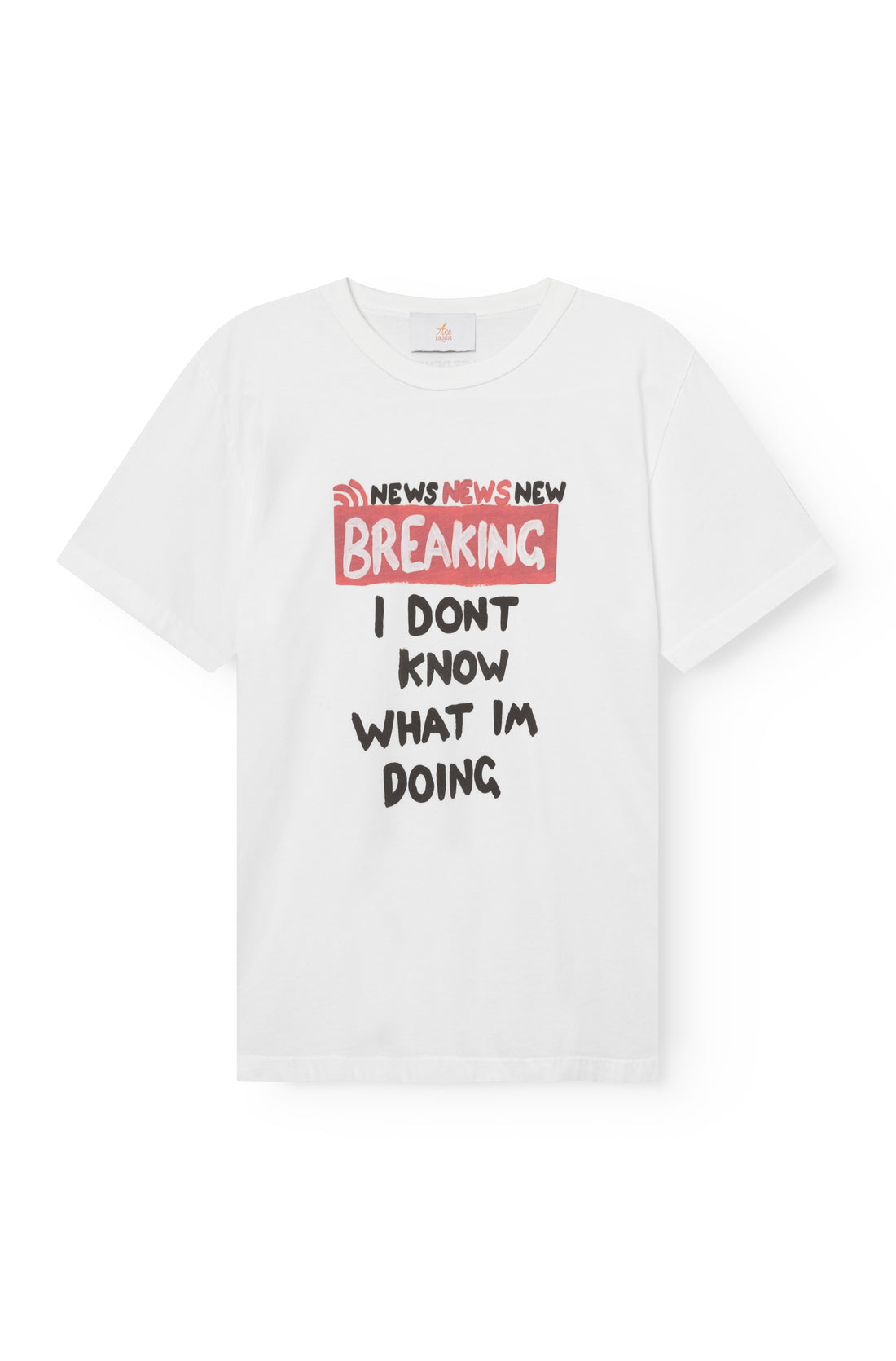 tee-shirt blanc avec imprimé breaking i dont know what im doing noir pour homme