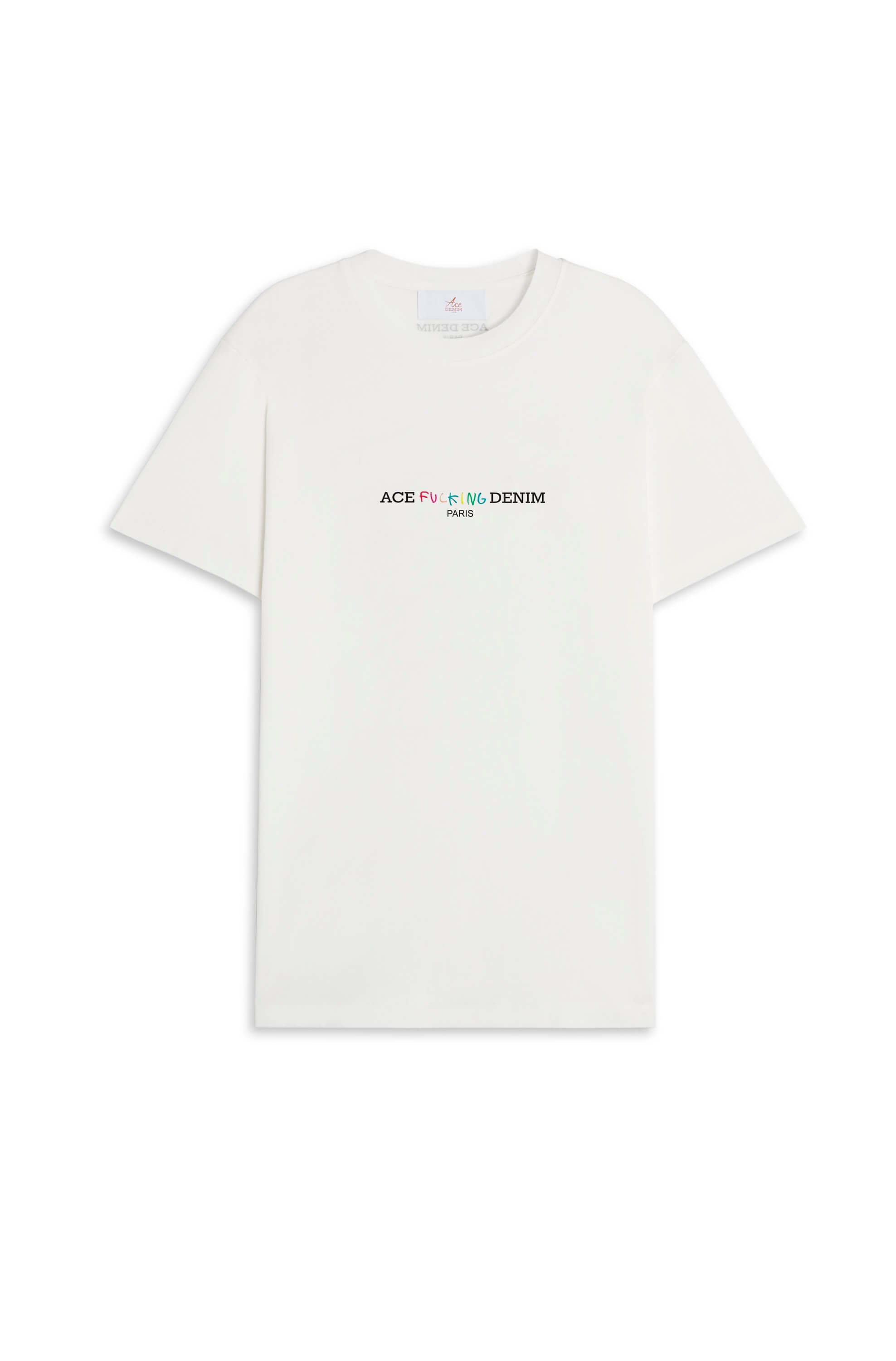 t-shirt homme blanc avec print "Ace denim"