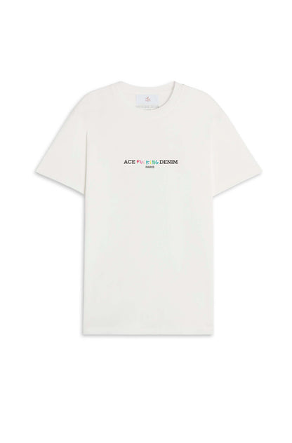 t-shirt homme blanc avec print "Ace denim"