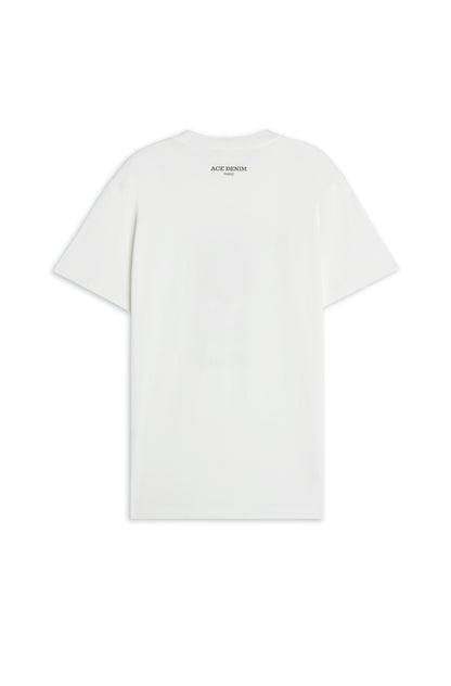 Ace Denim - Tshirt print Homme - Blanc Champagne