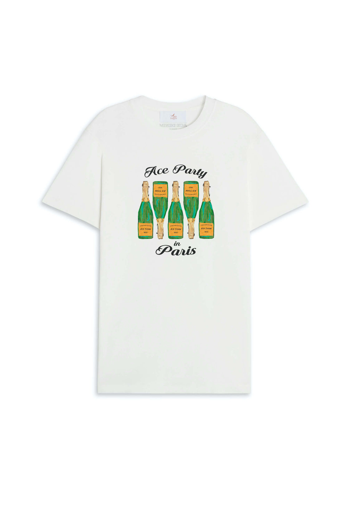 Ace Denim - Tshirt print Homme - Blanc Champagne