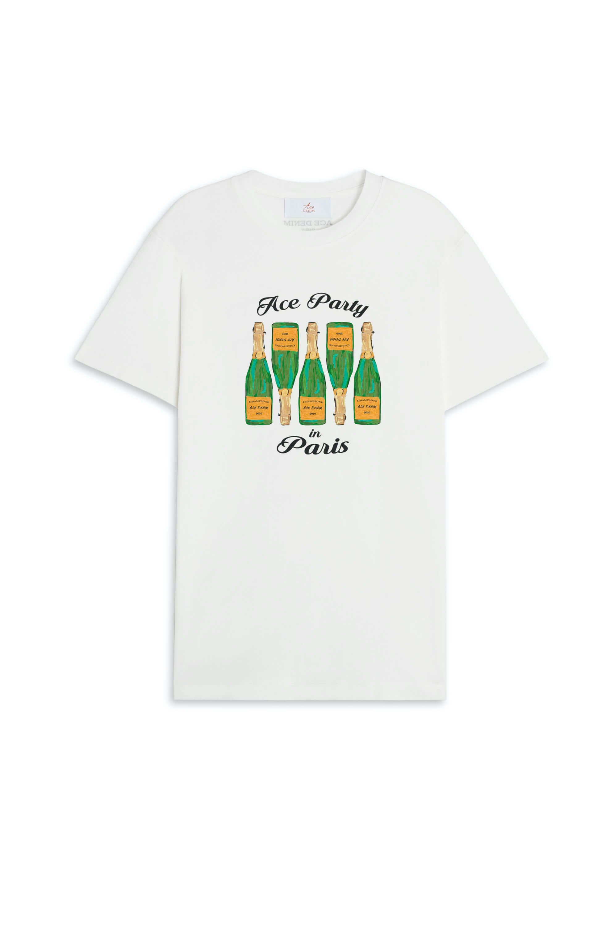 Ace Denim - Tshirt print Homme - Blanc Champagne