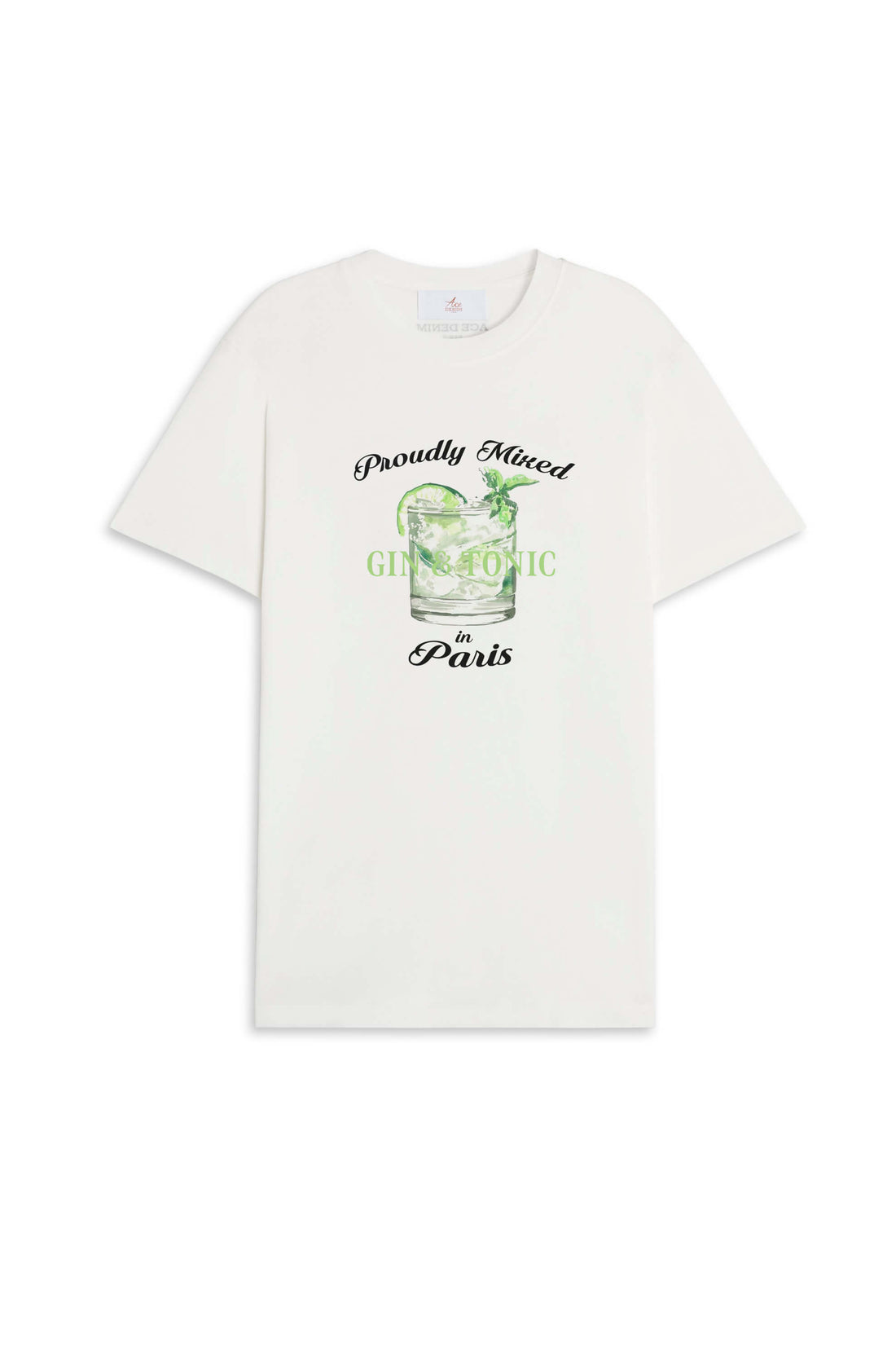 Ace Denim - tee-shirt print Homme - Blanc Cocktail gin&amp;tonic