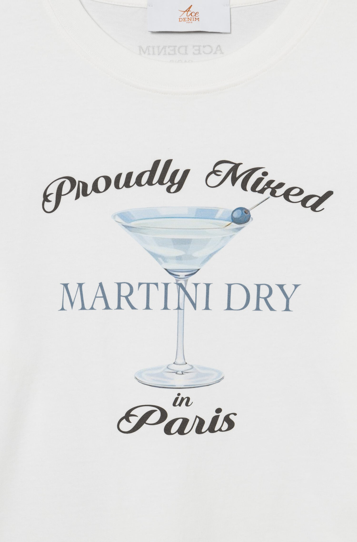 Ace Denim - tee-shirt print Homme - Blanc Cocktail Martini