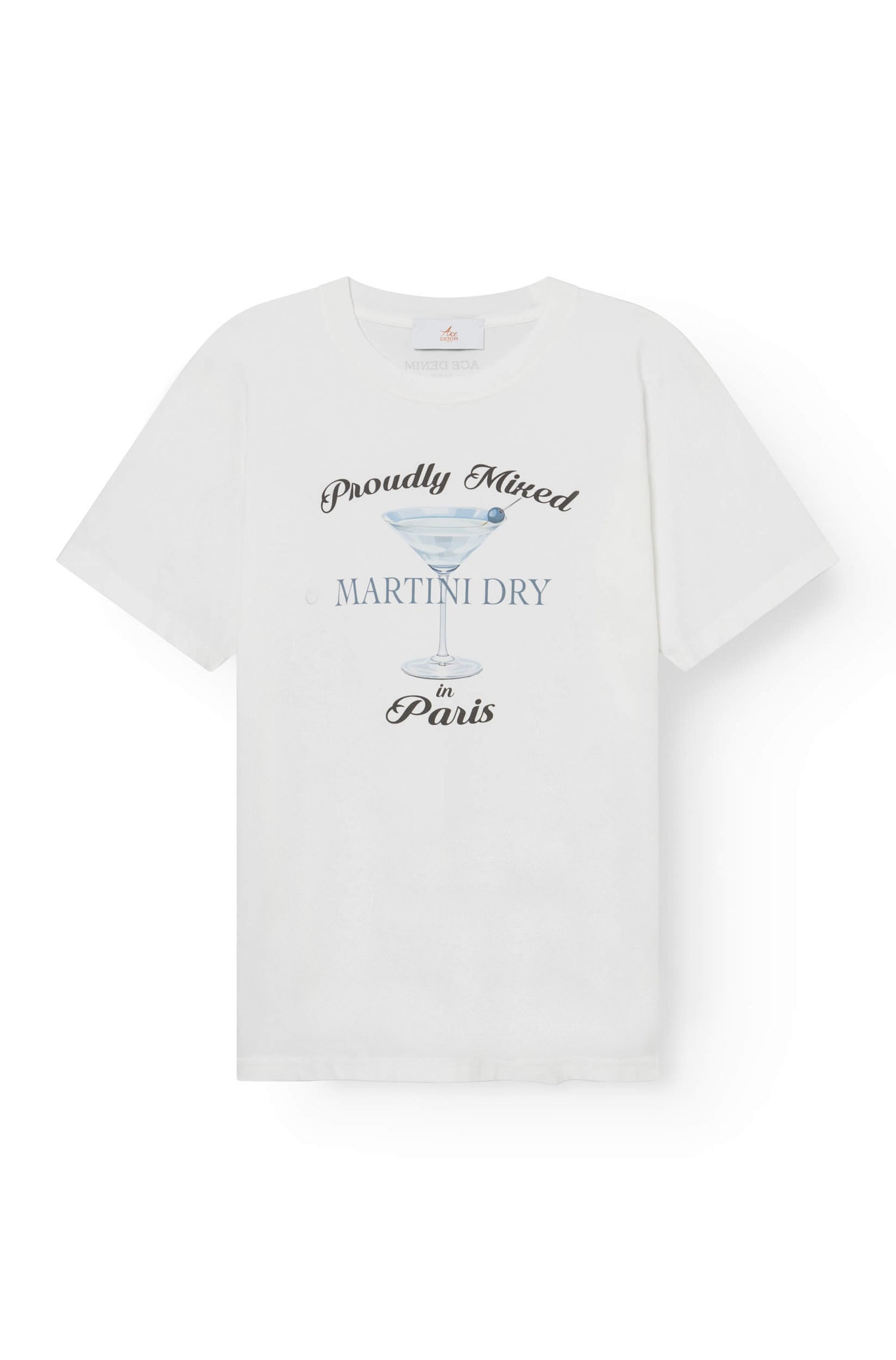 Ace Denim - tee-shirt print Homme - Blanc Cocktail Martini