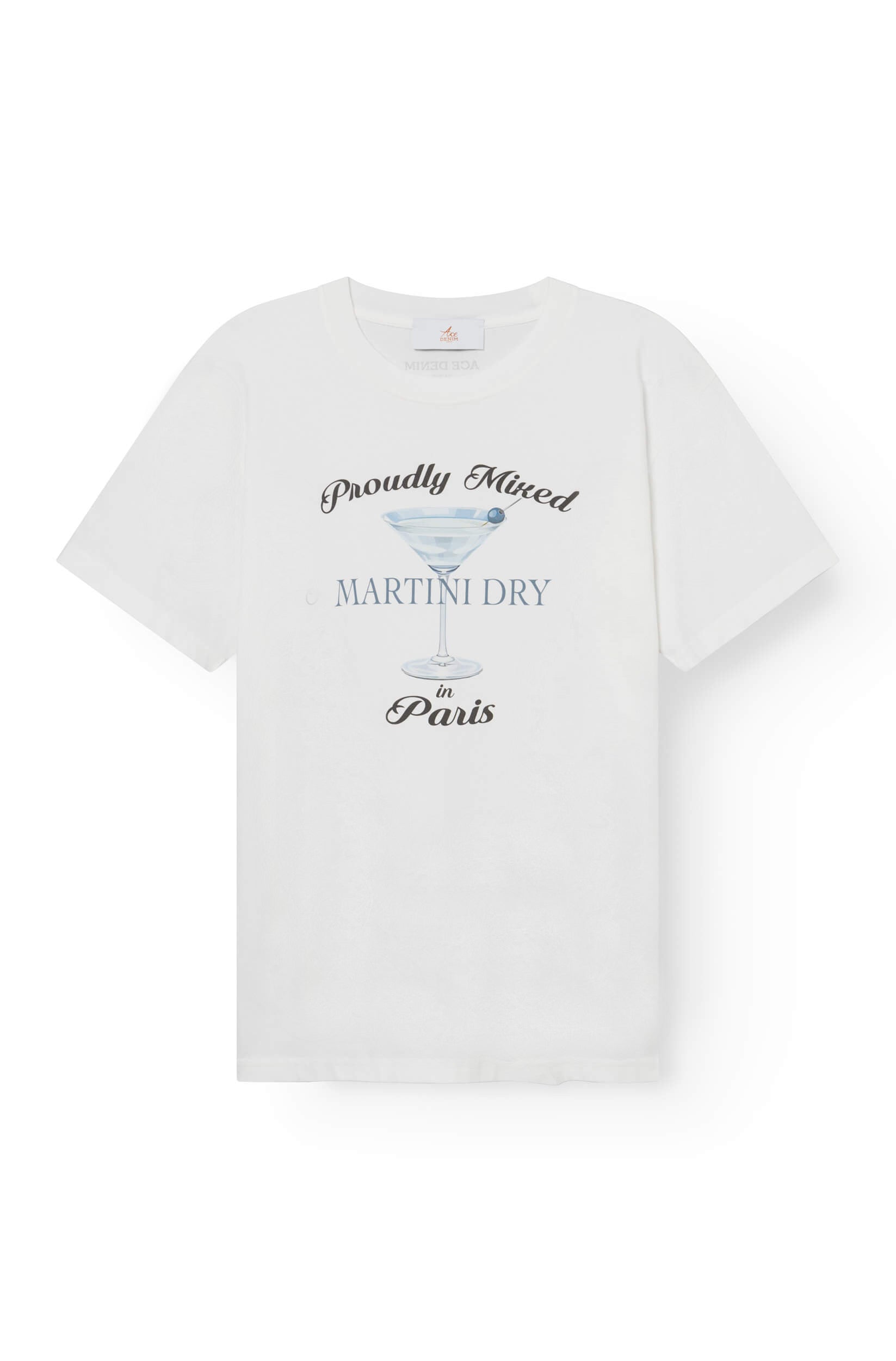 Ace Denim - tee-shirt print Homme - Blanc Cocktail Martini