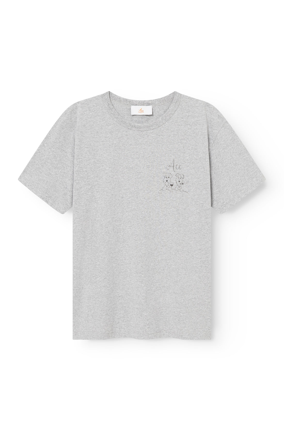 T-shirt gris chiné coupe oversize, illustration Ace&