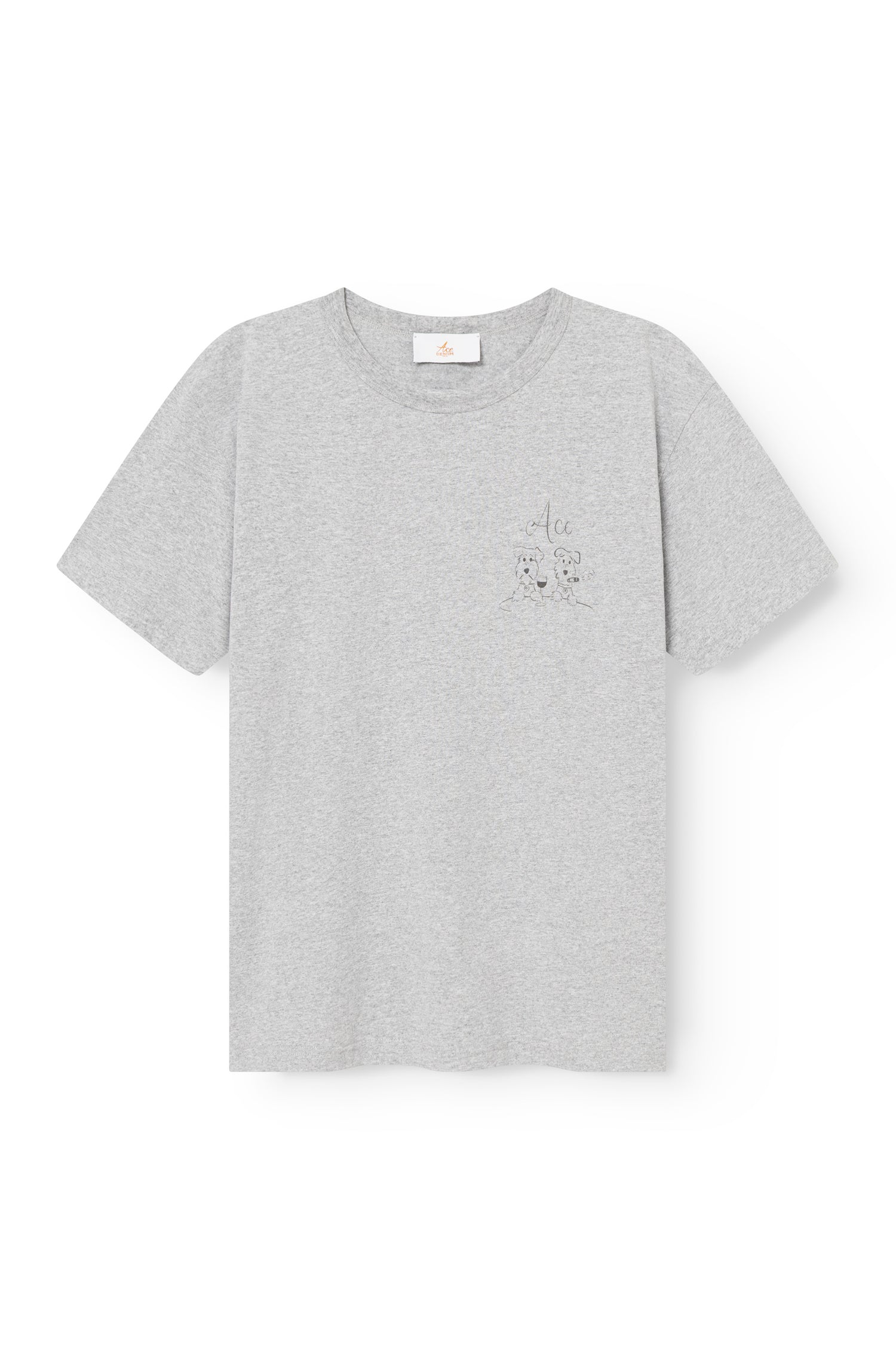 T-shirt gris chiné coupe oversize, illustration Ace&