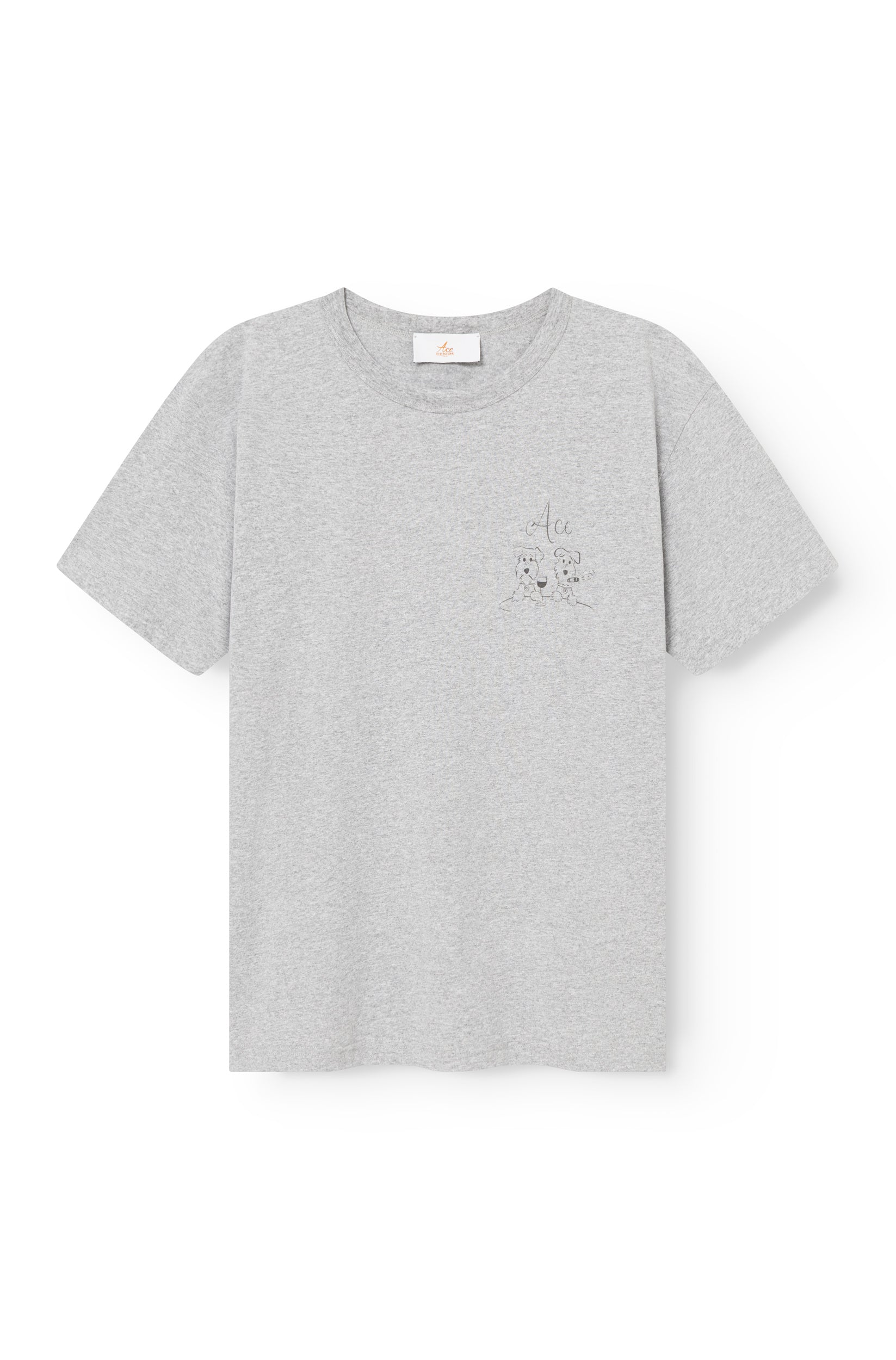 T-shirt gris chiné coupe oversize, illustration Ace&