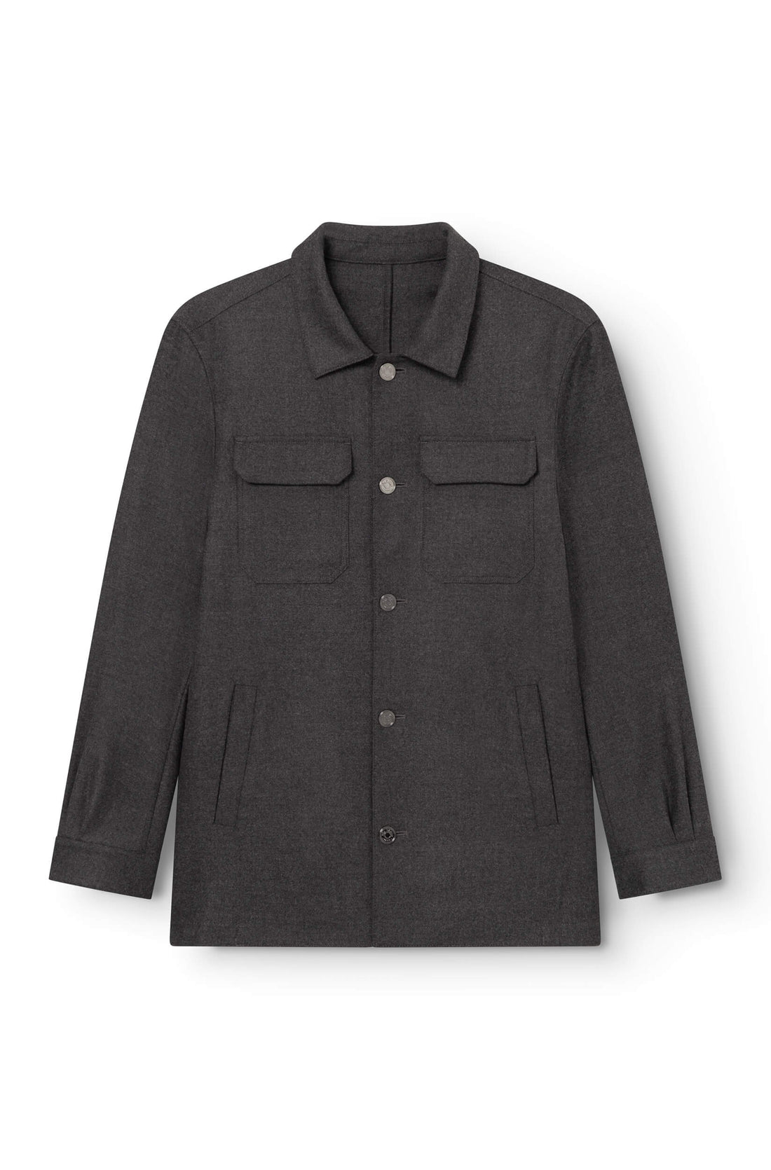 Veste laine mérinos Gris Anthracite vue face — Ace Denim Paris