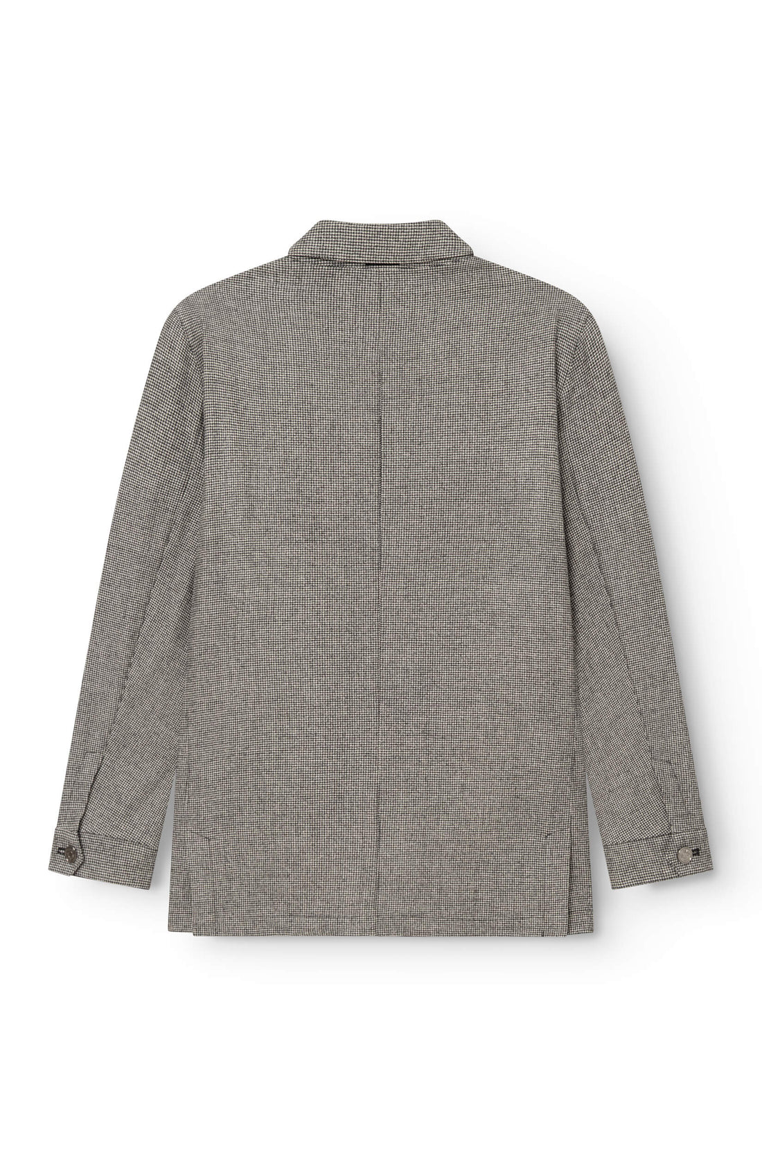 Dos de la veste laine mérinos pied de poule blanc AD 153, fente centrale, Ace Denim Paris
