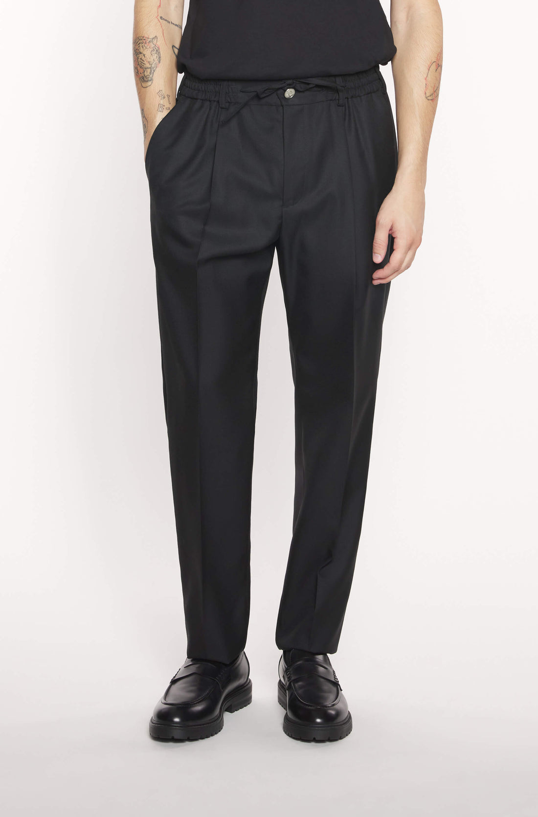 AD 37 - Pantalon en Drap de Laine Noir